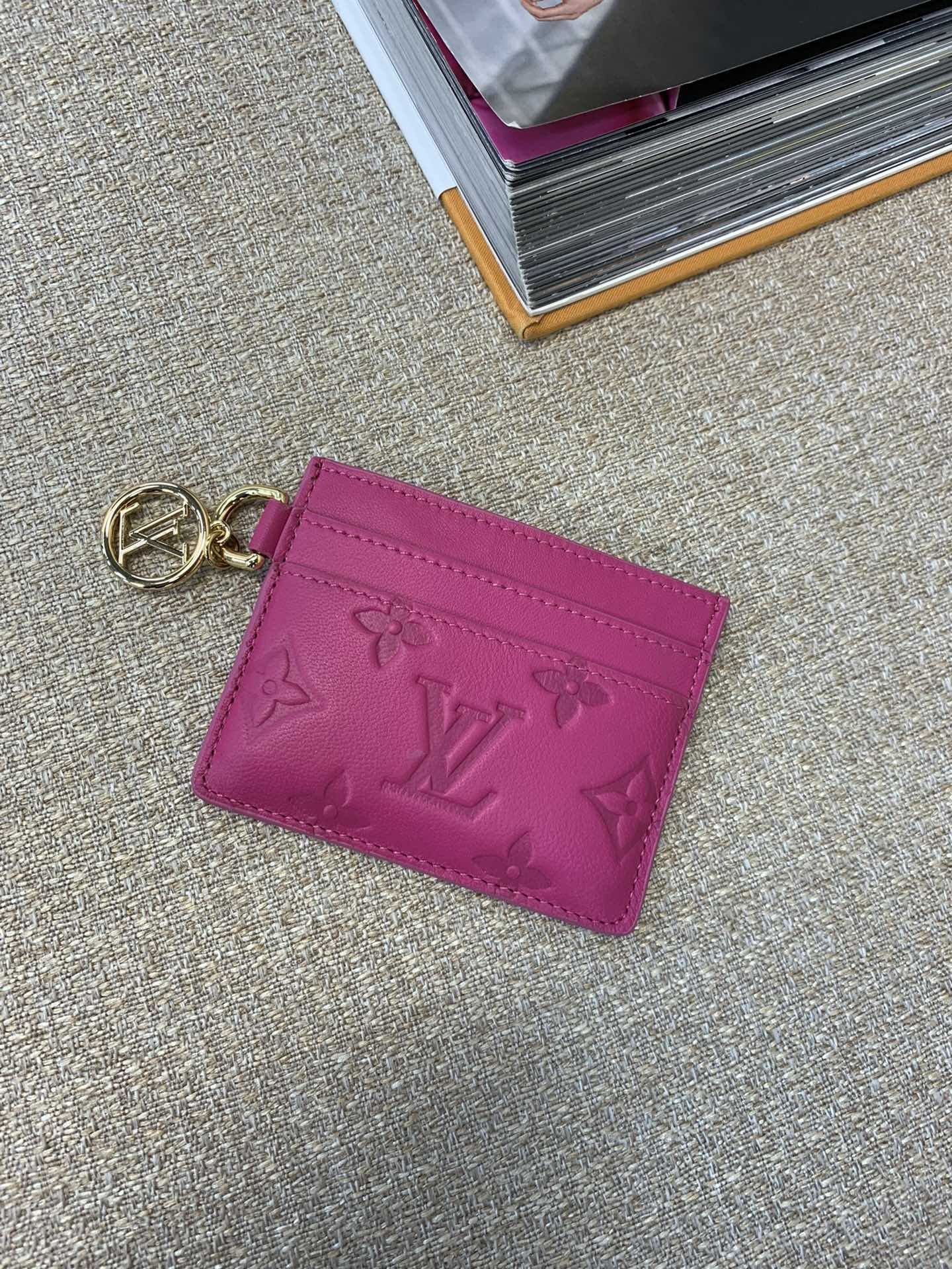 LV Wallet Full Zip Leather Trim Gold Hardware Multi Compartment Long Wallet - Top Quality