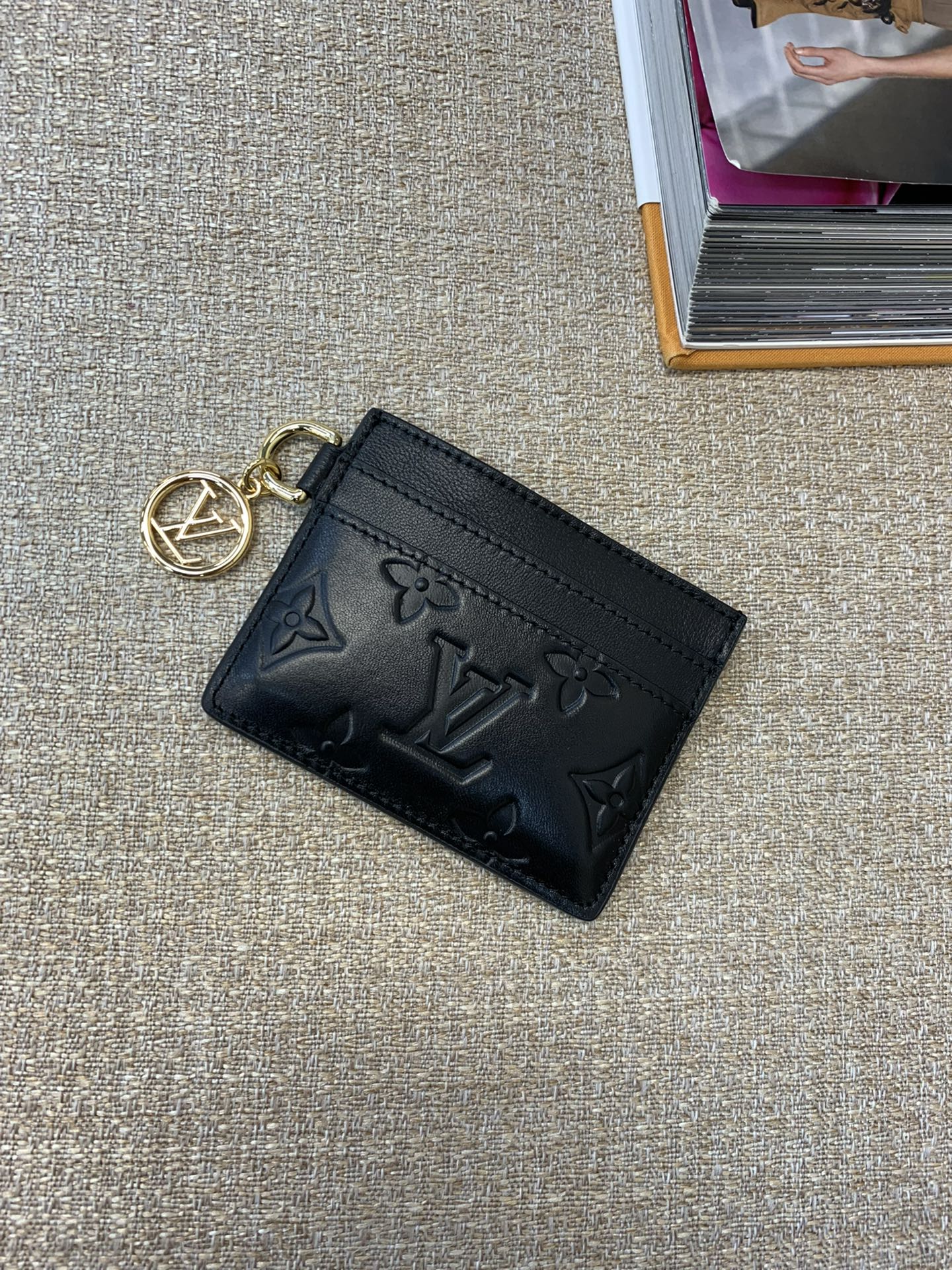 LV Wallet Full Zip Leather Trim Gold Hardware Multi Compartment Long Wallet - Top Quality