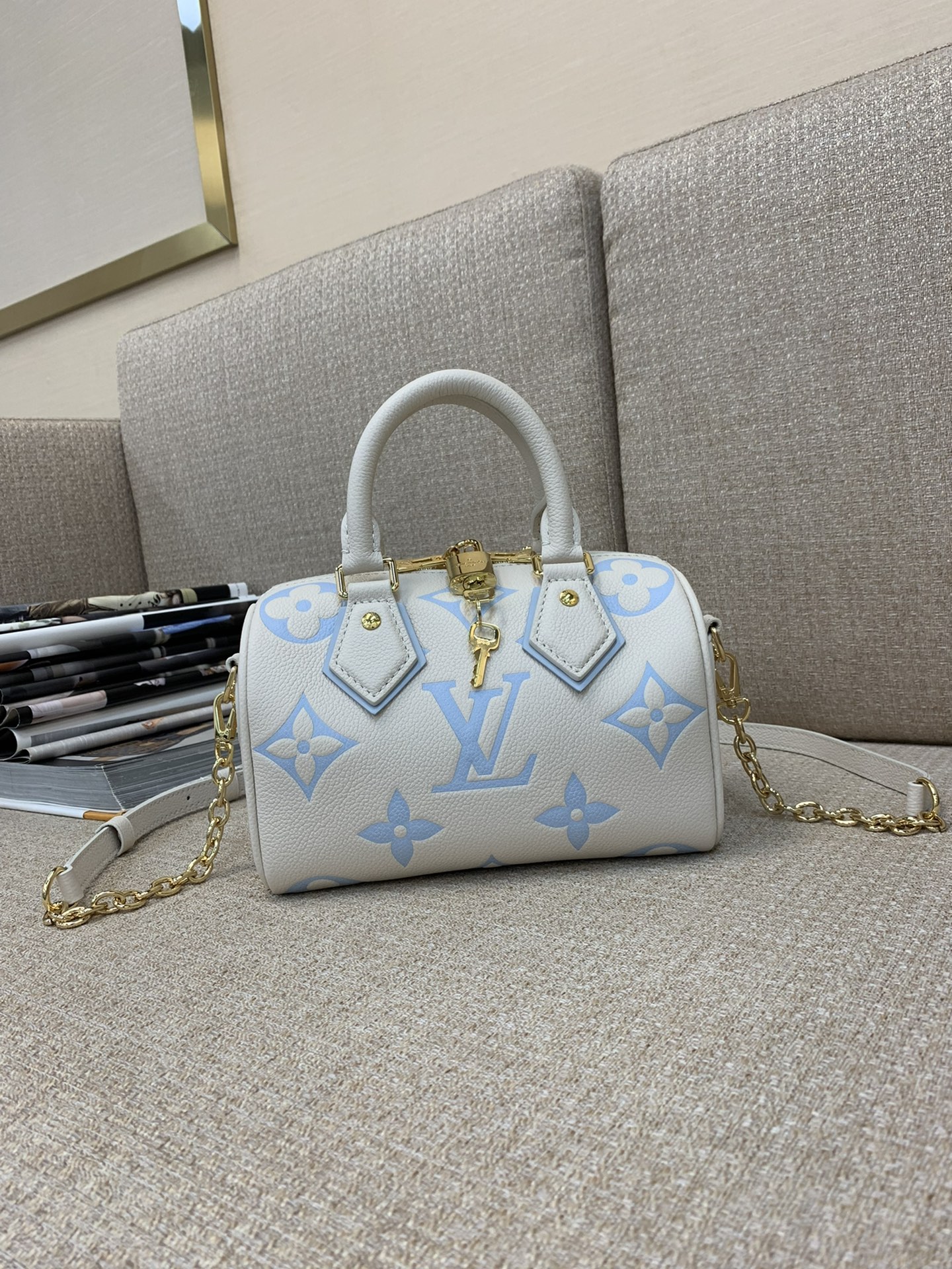 LV Speedy Bandoulière 20 Handbag Monogram Empreinte Leather Rolled Leather Handles Padlock Top Handle Crossbody - Top Quality