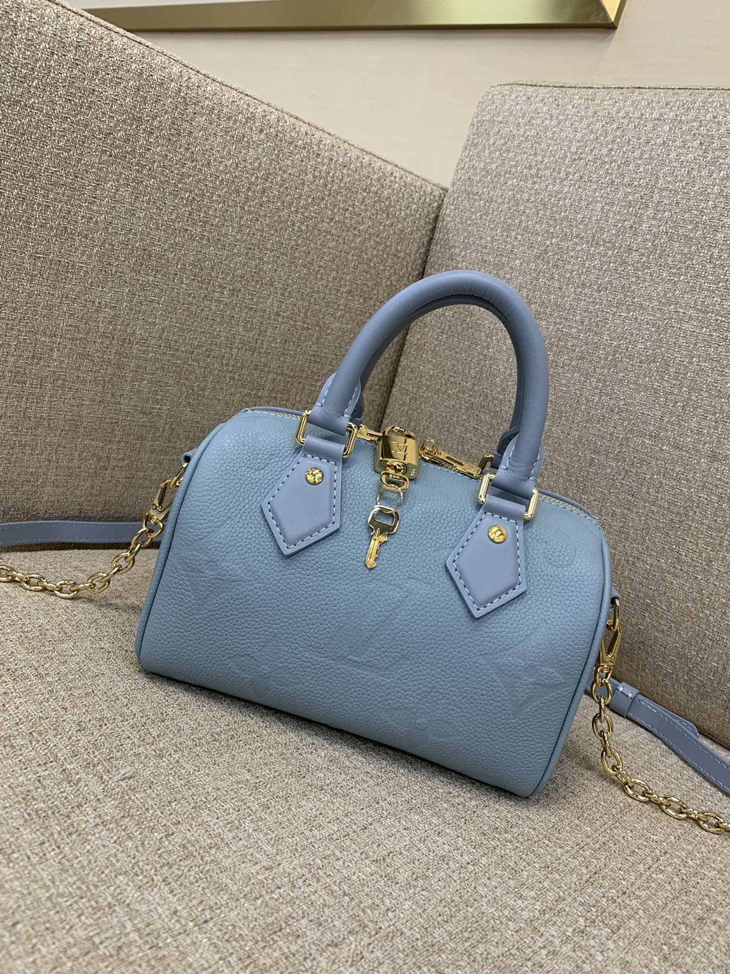 LV Speedy Bandoulière 20 Handbag Monogram Empreinte Leather Rolled Leather Handles Padlock Top Handle Crossbody - Top Quality
