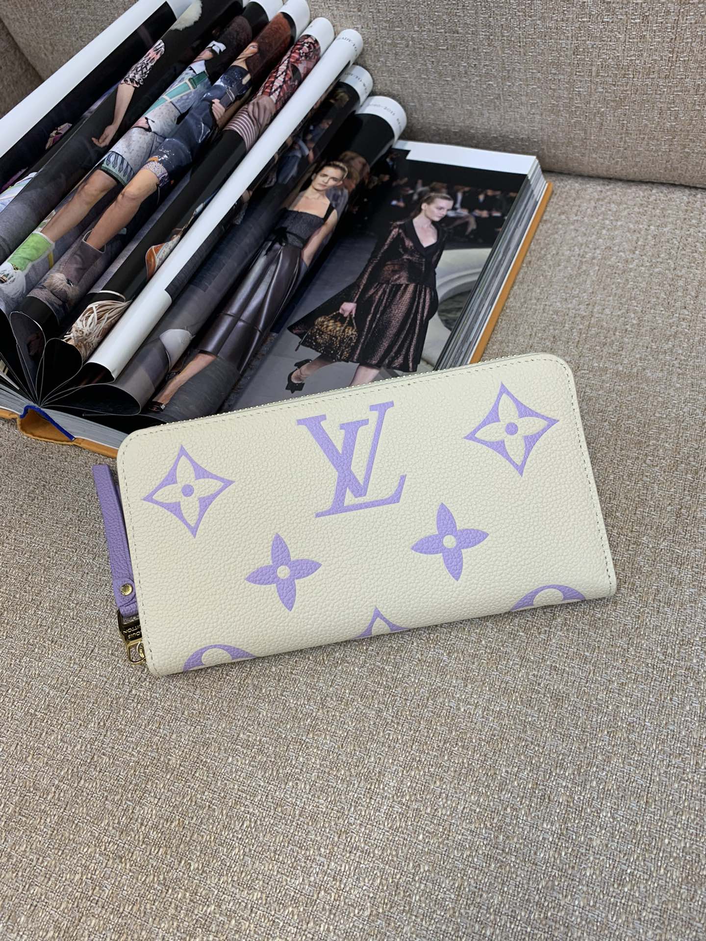 LV 財布 フルジップ レザートリム ゴールド金具 マルチコンパートメント 長財布-トップクオリティ