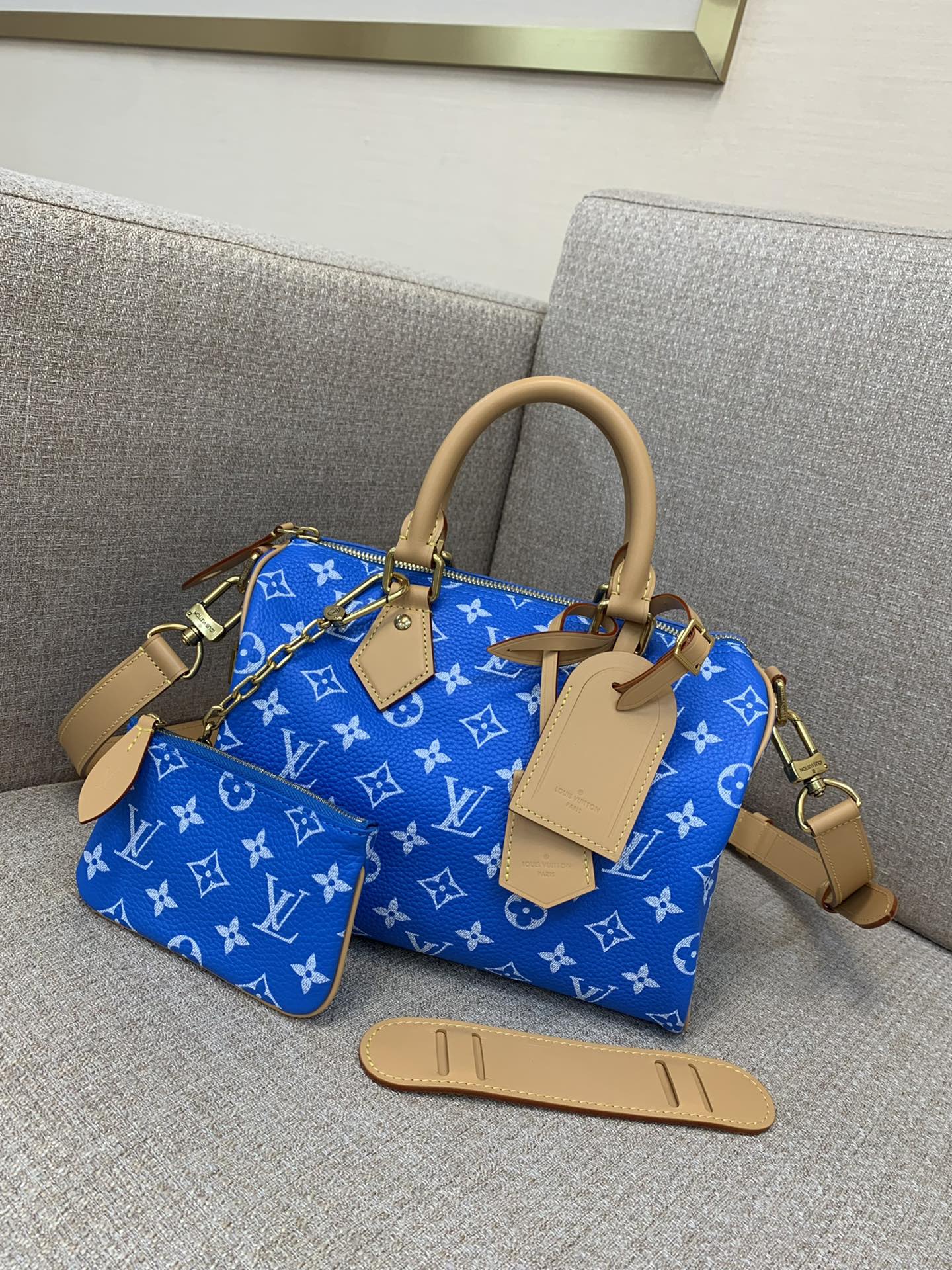 LV Speedy Bandoulière 25 Handbag Monogram Print Calf Leather Polished Metal Hardware Lambskin Lining Handheld Crossbody - Top Quality