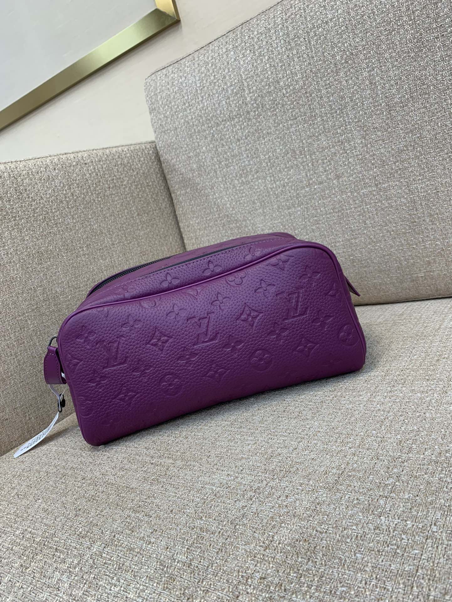 LV ドップキット トイレタリーポーチ Taïgaレザー Monogramキャンバス ダブルジップ ハンドル バスルームフック トラベル収納-トップクオリティ
