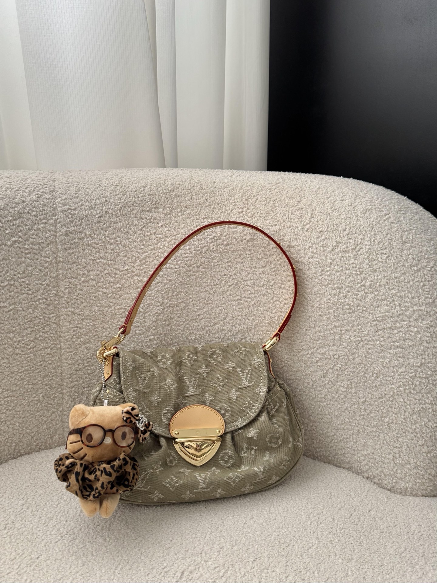 Louis Vuitton Khaki Monogram Denim shoulder everyday