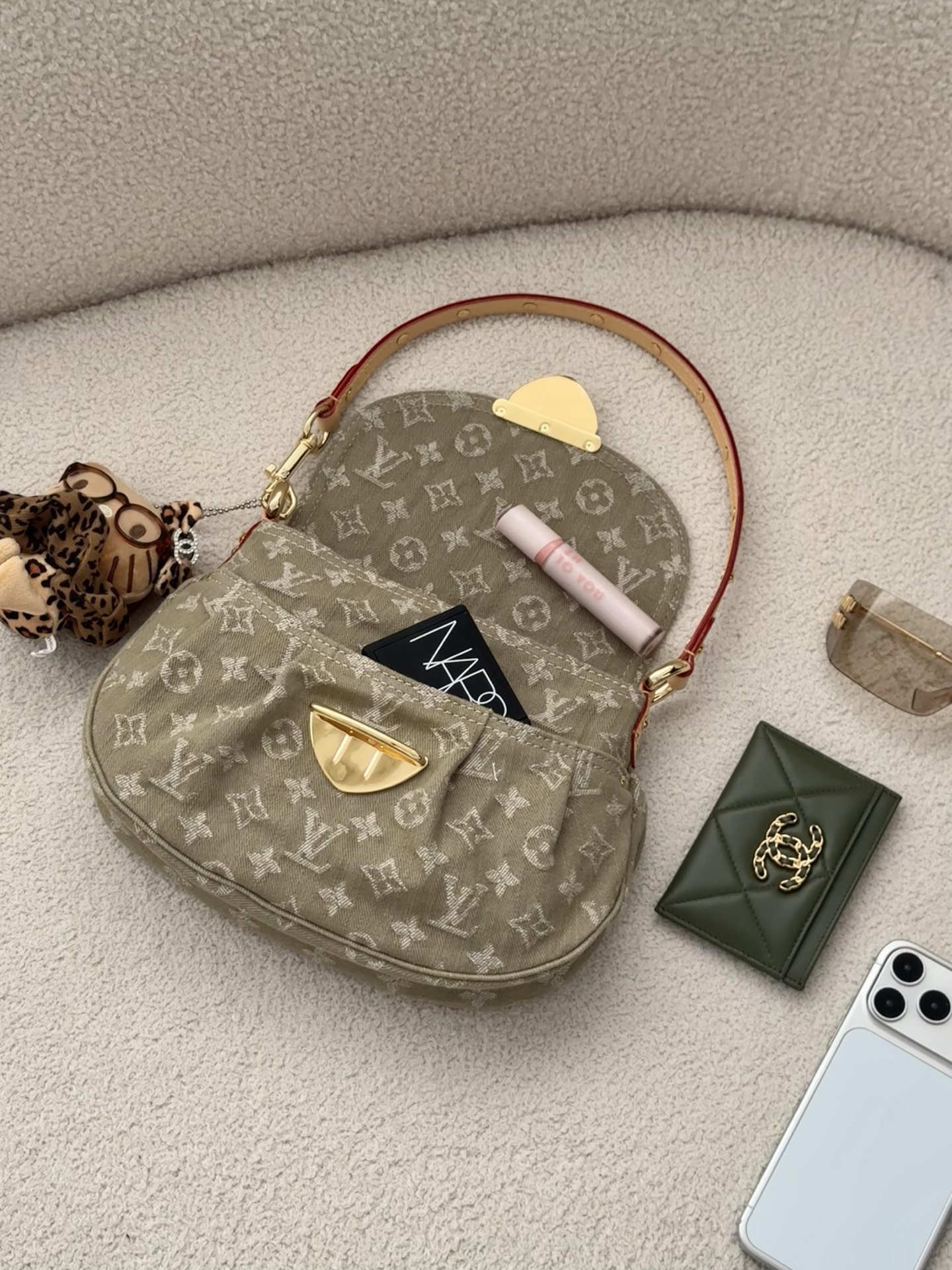 Louis Vuitton Khaki Monogram Denim shoulder everyday