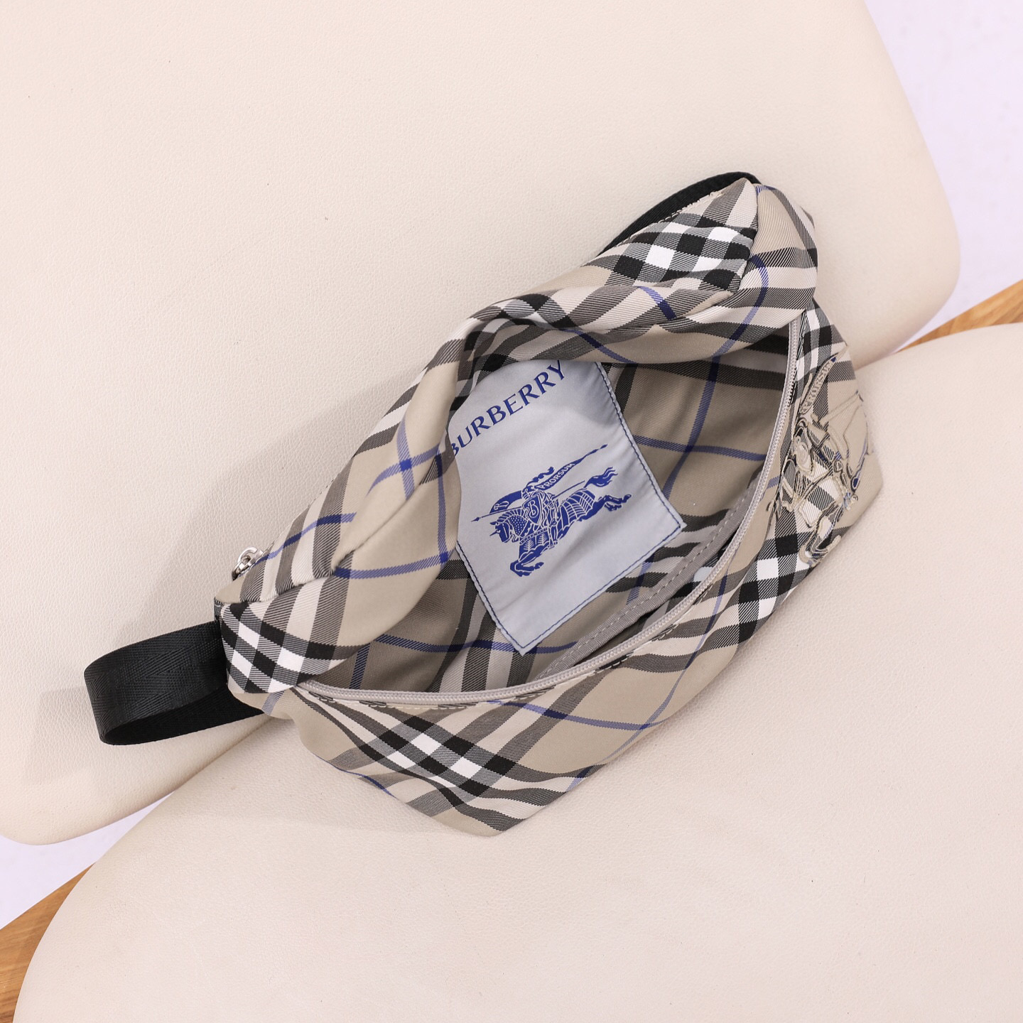 Burberry Canvas Belt Bag with Check Pattern and Adjustable Strap 9 i1744687808527 2762 0 7