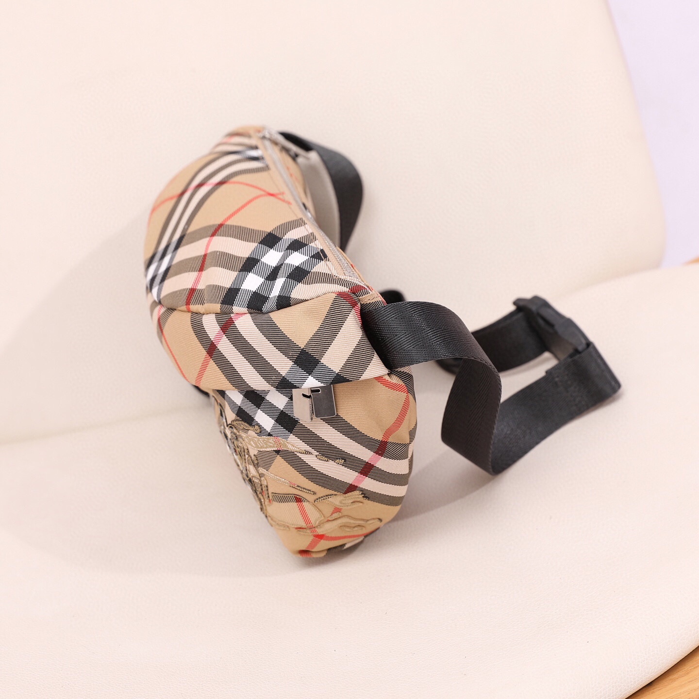 Burberry Belt Bag in Check Canvas with Leather Trim, Adjustable Strap 4 i1744688047040 4564 0 2