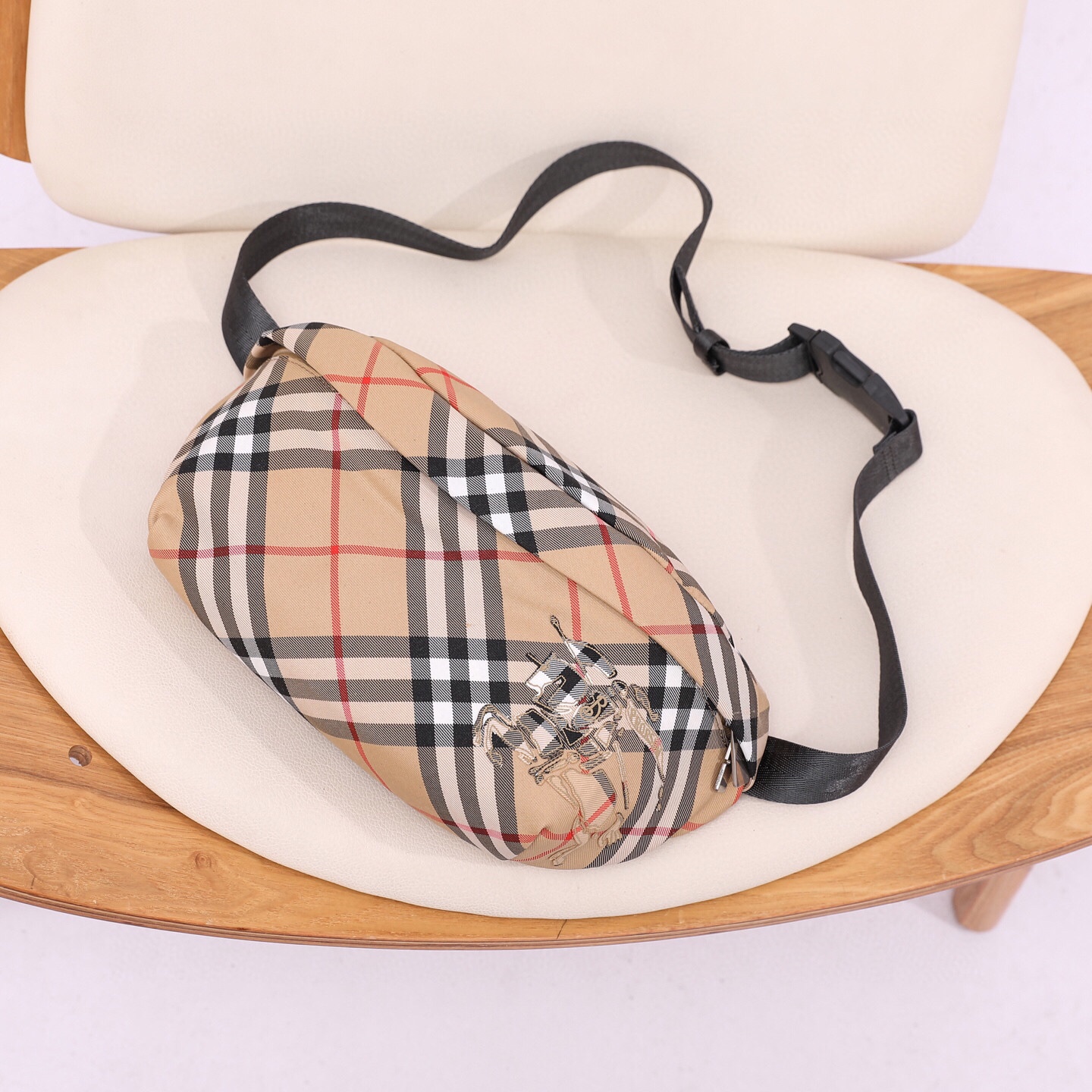 Burberry Belt Bag in Check Canvas with Leather Trim, Adjustable Strap 2 i1744688047722 1043 0 0