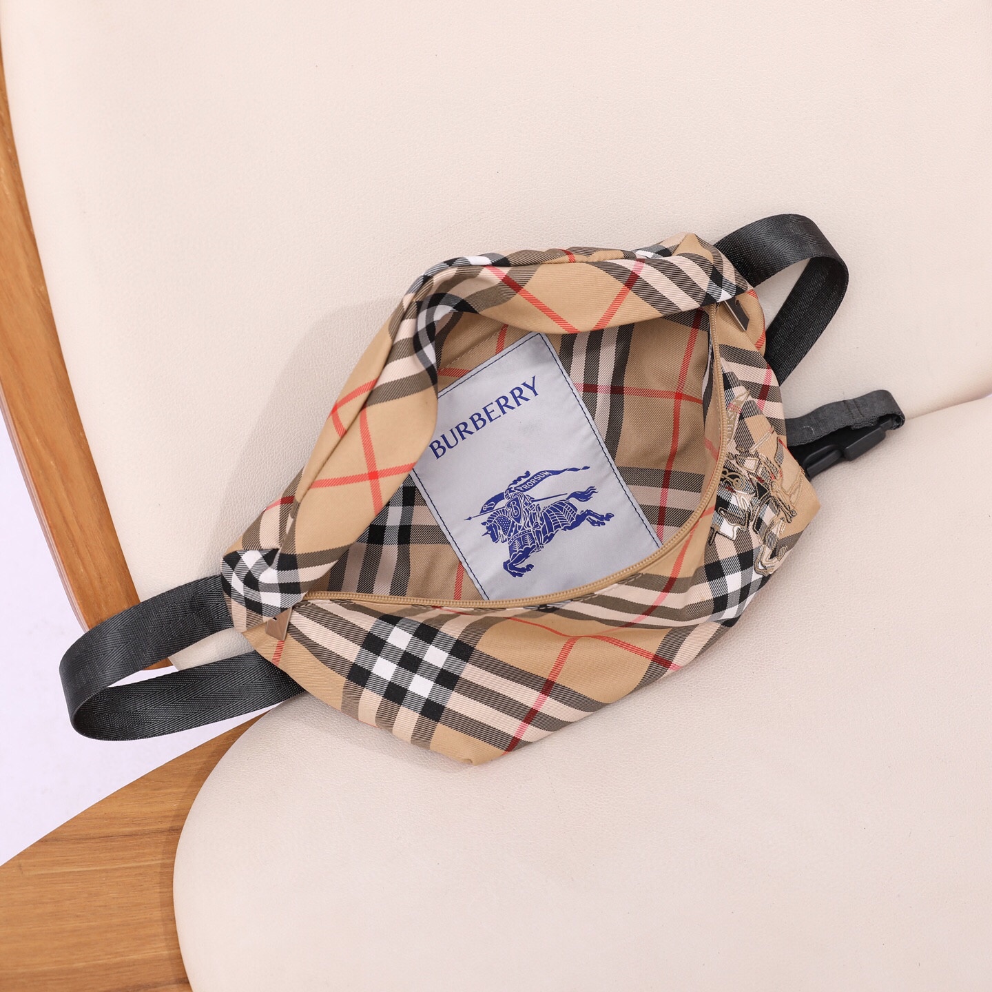 Burberry Belt Bag in Check Canvas with Leather Trim, Adjustable Strap 9 i1744688047722 5547 0 7