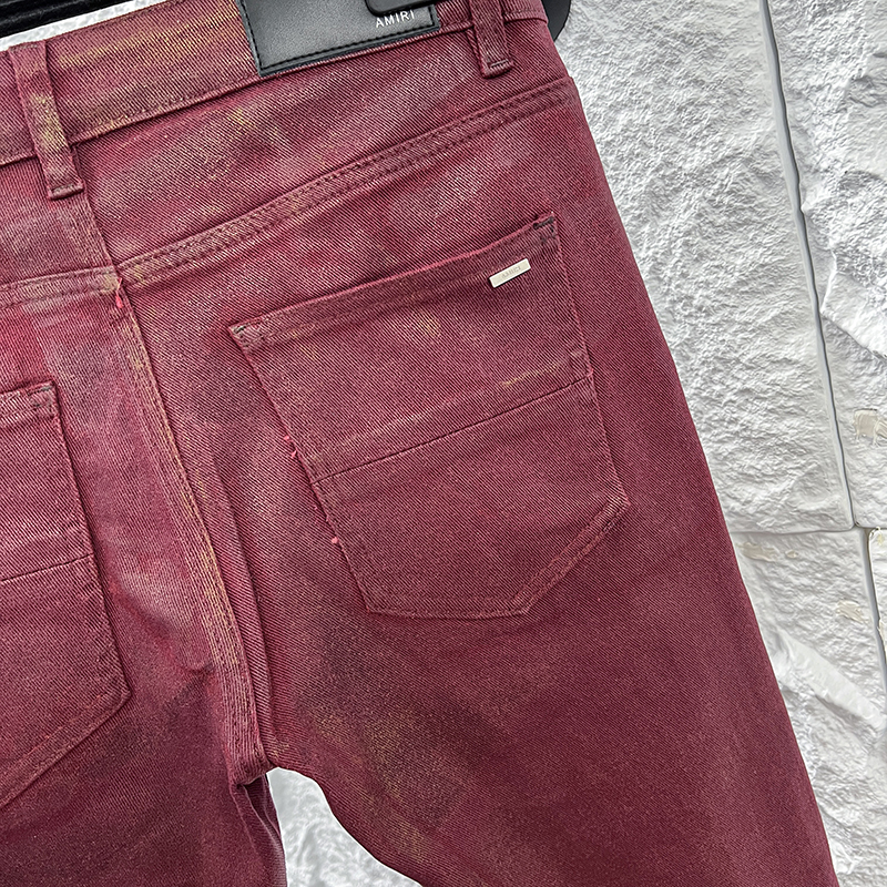 Amiri Burgundy Coated Jeans - Slim Fit, Modern Style, Various Sizes 4 o 1iq82immo1hdf1qsep6419901bjh2