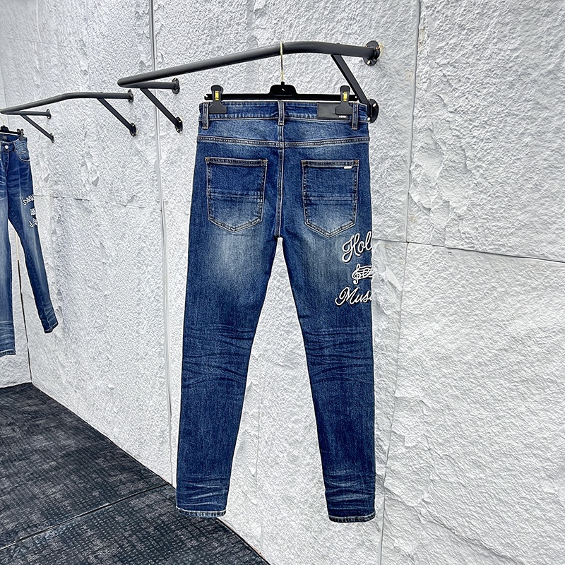 Amiri Men's Blue 'Hollywood' Embroidered Slim Fit Jeans - New Style 3 i1746329158 1985 0