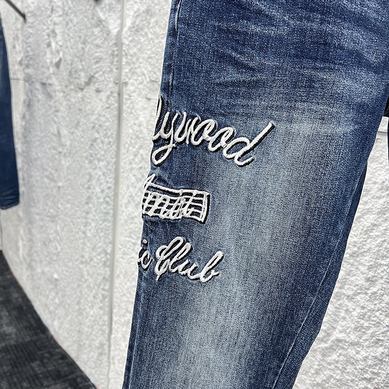 Amiri Men's Blue 'Hollywood' Embroidered Slim Fit Jeans - New Style 9 i1746329158 9061 6