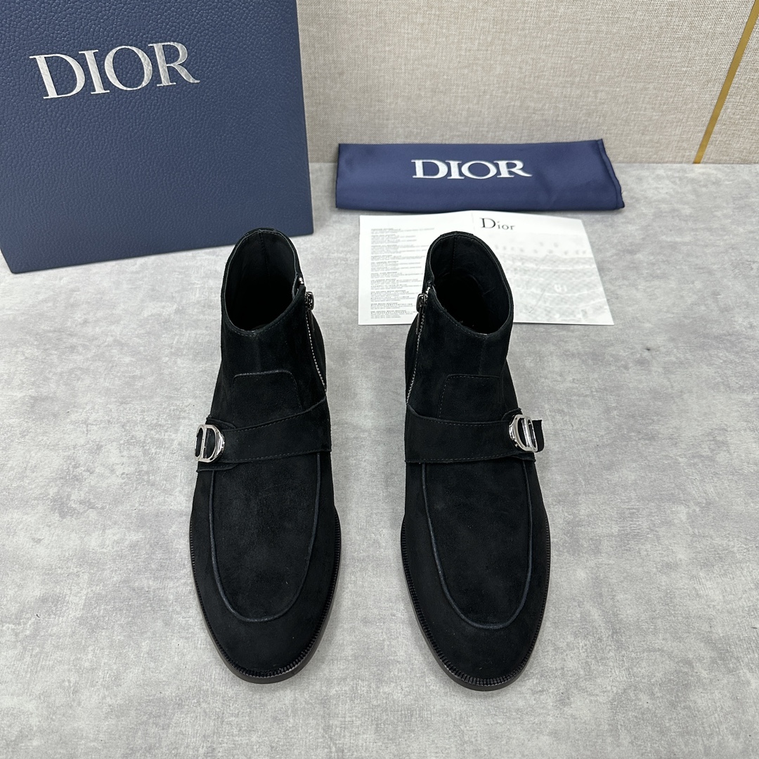 Dior Fashion Martin Boots Black Cowhide Genuine Leather Fall/Winter Collection Fashion Casual
