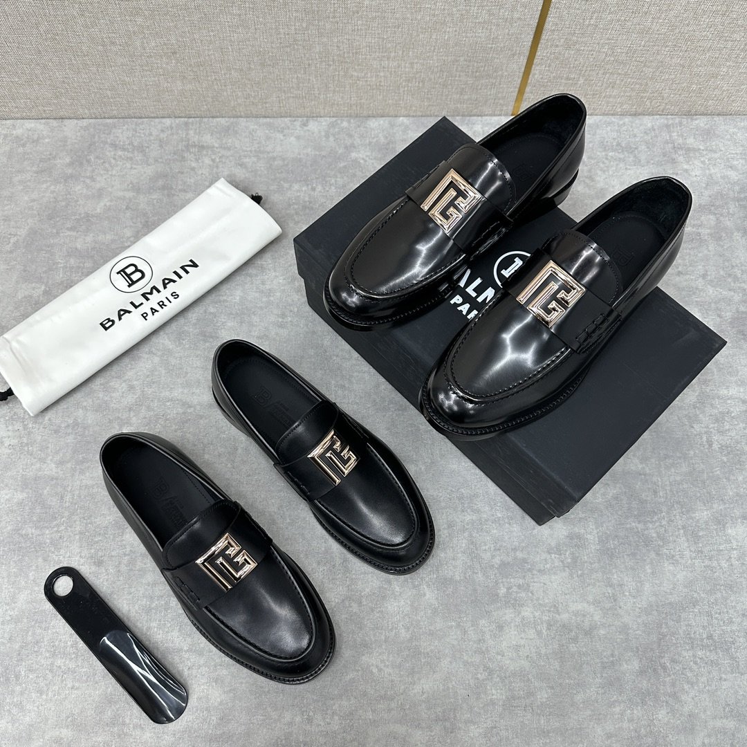 Balma*n/巴尔曼标牌Mino小牛皮乐福鞋皮鞋采用进口开边珠亮皮制成手工缝制鞋面内里黑色水染牛皮打造