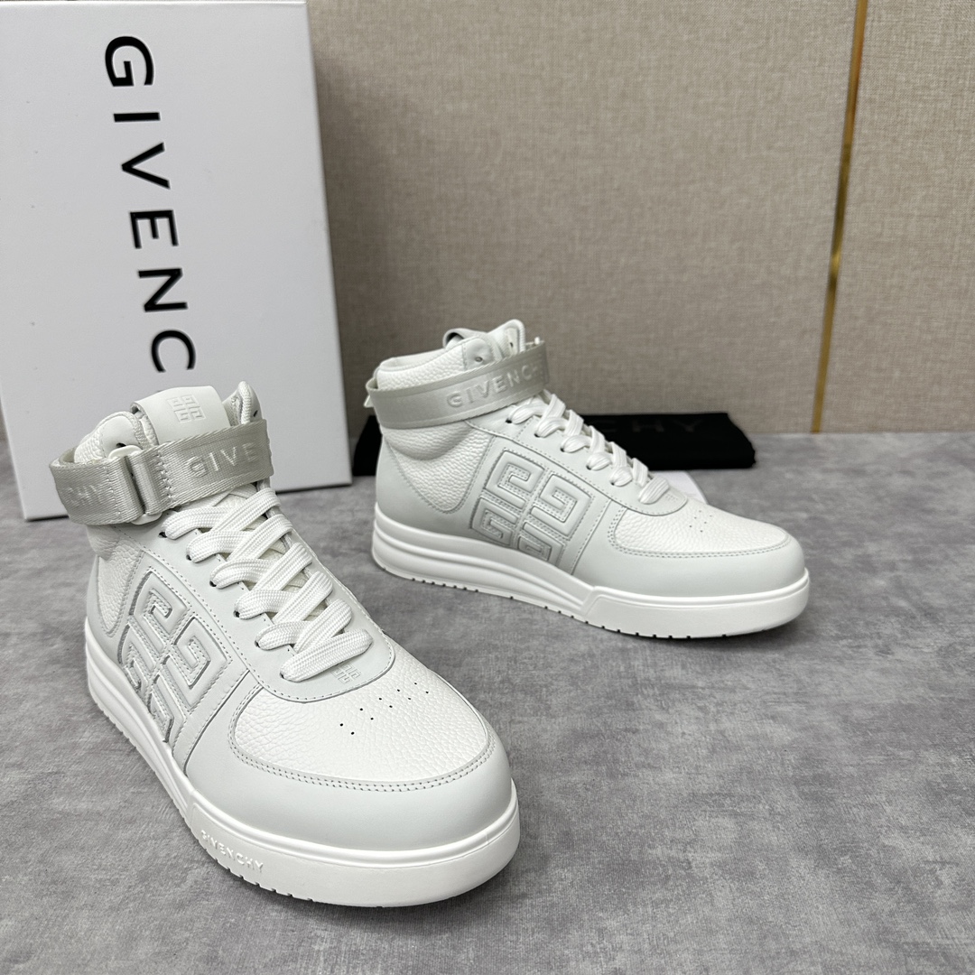 GVX新品GIVENCH*纪梵-希G4系列高帮运动鞋高帮靴官方5,890进口光滑牛皮系带拼接撞色设计踝部