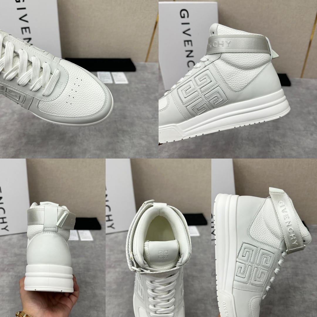 GVX新品GIVENCH*纪梵-希G4系列高帮运动鞋高帮靴官方5,890进口光滑牛皮系带拼接撞色设计踝部