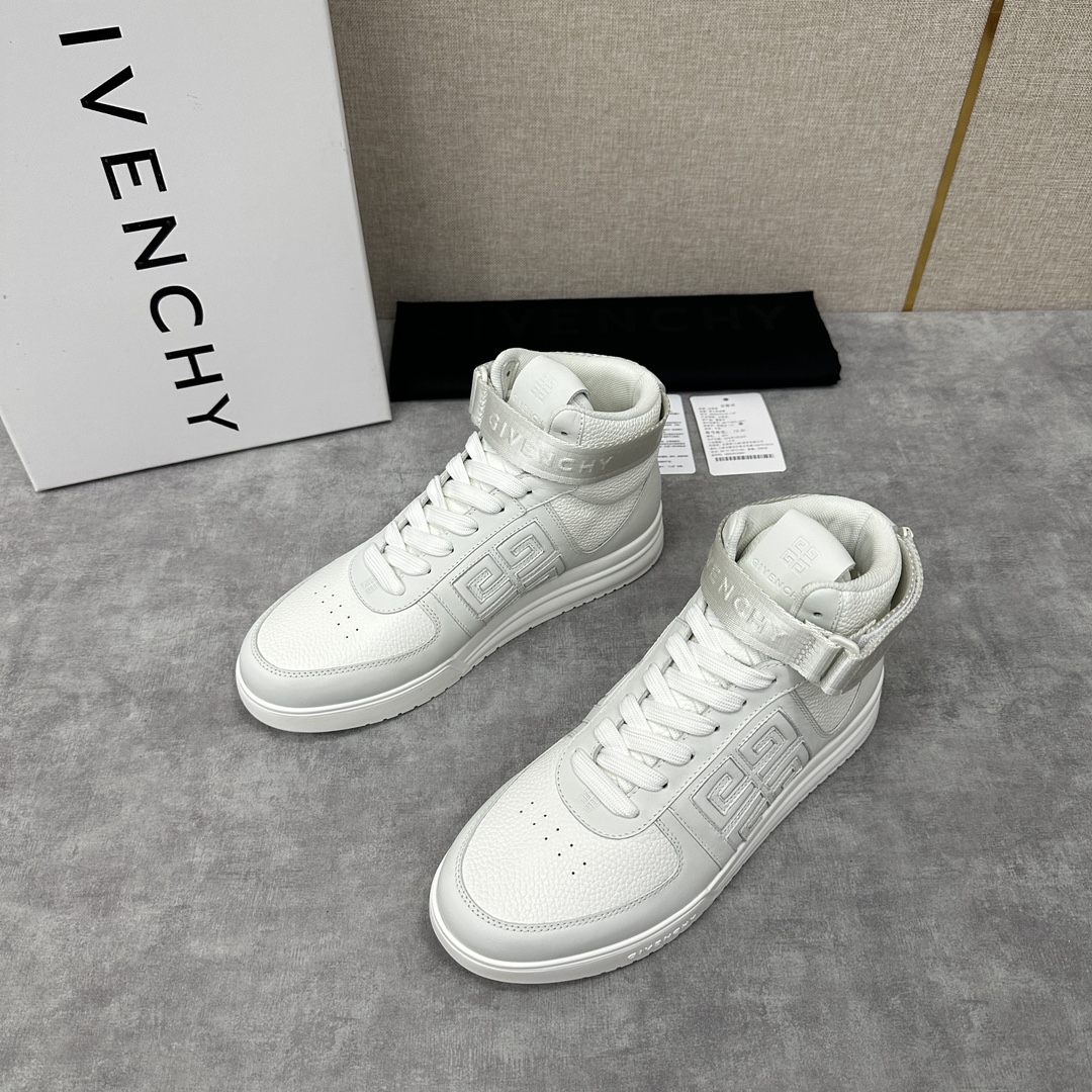 GVX新品GIVENCH*纪梵-希G4系列高帮运动鞋高帮靴官方5,890进口光滑牛皮系带拼接撞色设计踝部