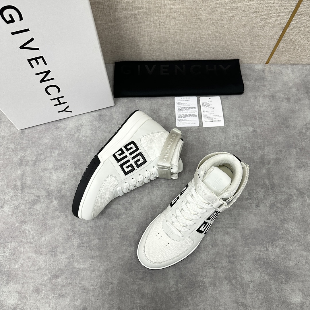 GVX新品GIVENCH*纪梵-希G4系列高帮运动鞋高帮靴官方5,890进口光滑牛皮系带拼接撞色设计踝部