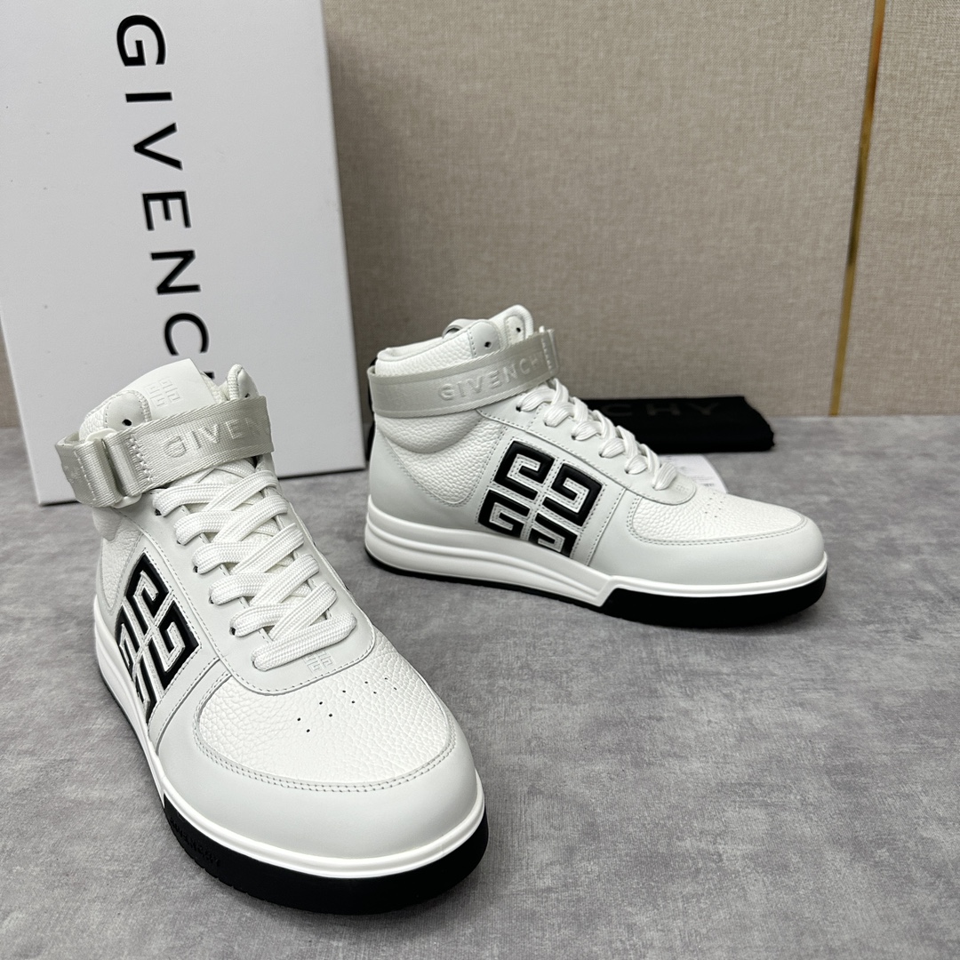 GVX新品GIVENCH*纪梵-希G4系列高帮运动鞋高帮靴官方5,890进口光滑牛皮系带拼接撞色设计踝部