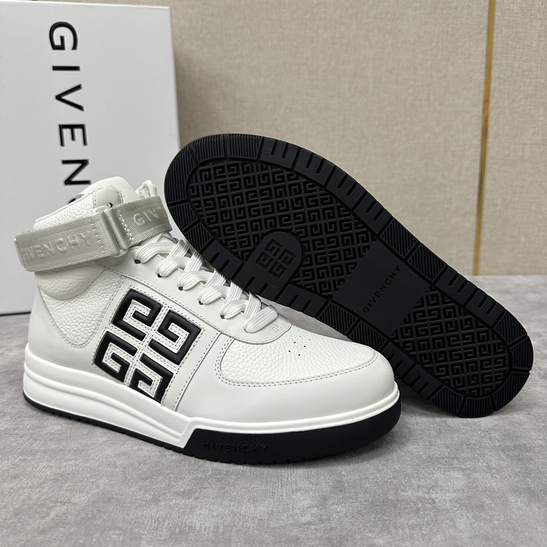 GVX新品GIVENCH*纪梵-希G4系列高帮运动鞋高帮靴官方5,890进口光滑牛皮系带拼接撞色设计踝部