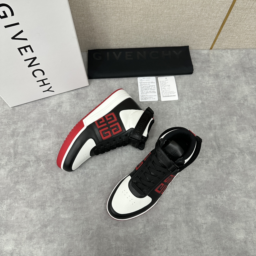 GVX新品GIVENCH*纪梵-希G4系列高帮运动鞋高帮靴官方5,890进口光滑牛皮系带拼接撞色设计踝部