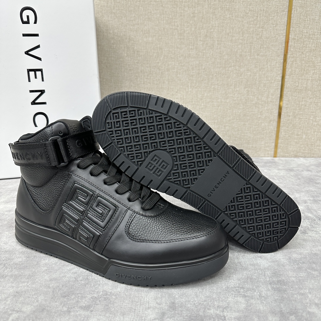 GVX新品GIVENCH*纪梵-希G4系列高帮运动鞋高帮靴官方5,890进口光滑牛皮系带拼接撞色设计踝部