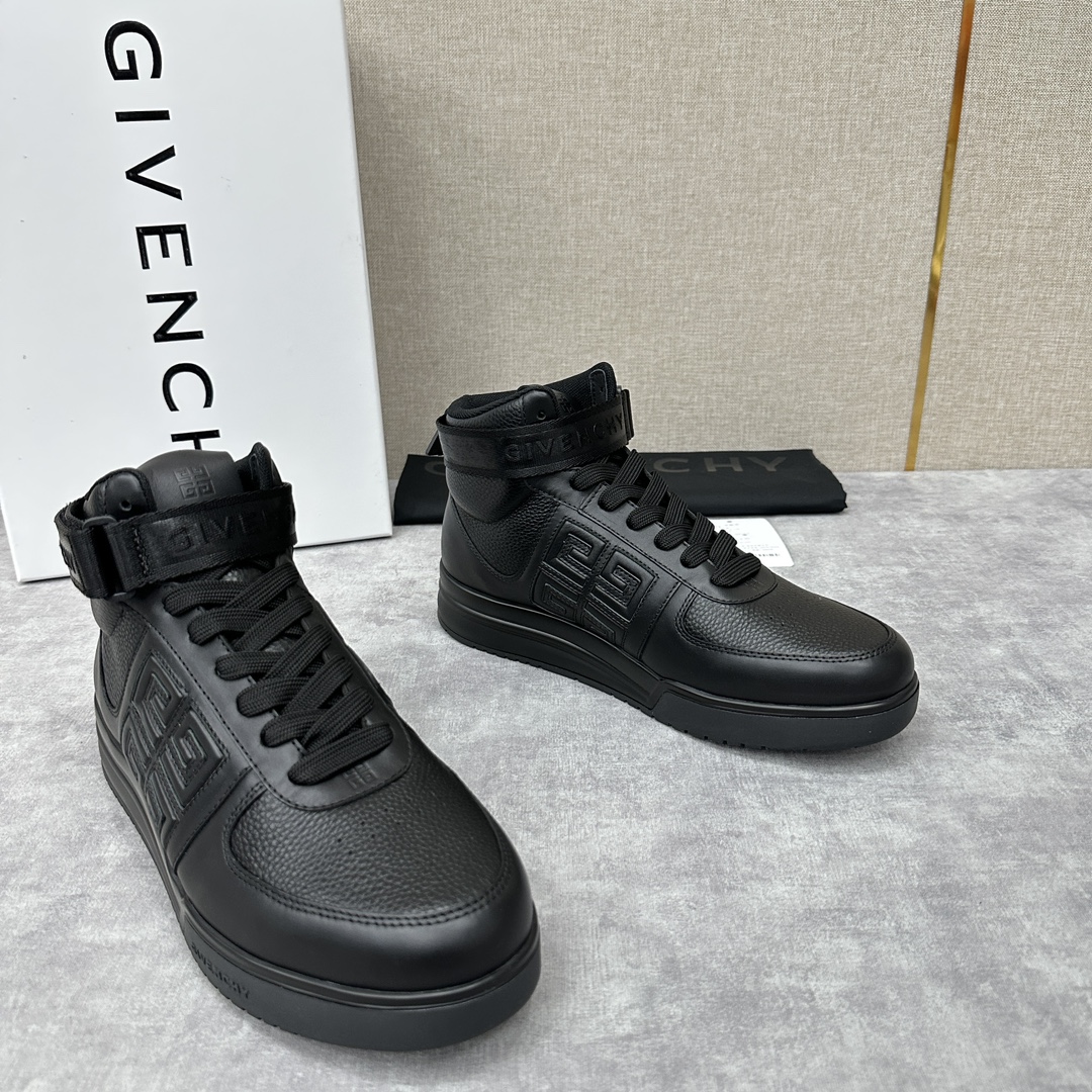 GVX新品GIVENCH*纪梵-希G4系列高帮运动鞋高帮靴官方5,890进口光滑牛皮系带拼接撞色设计踝部