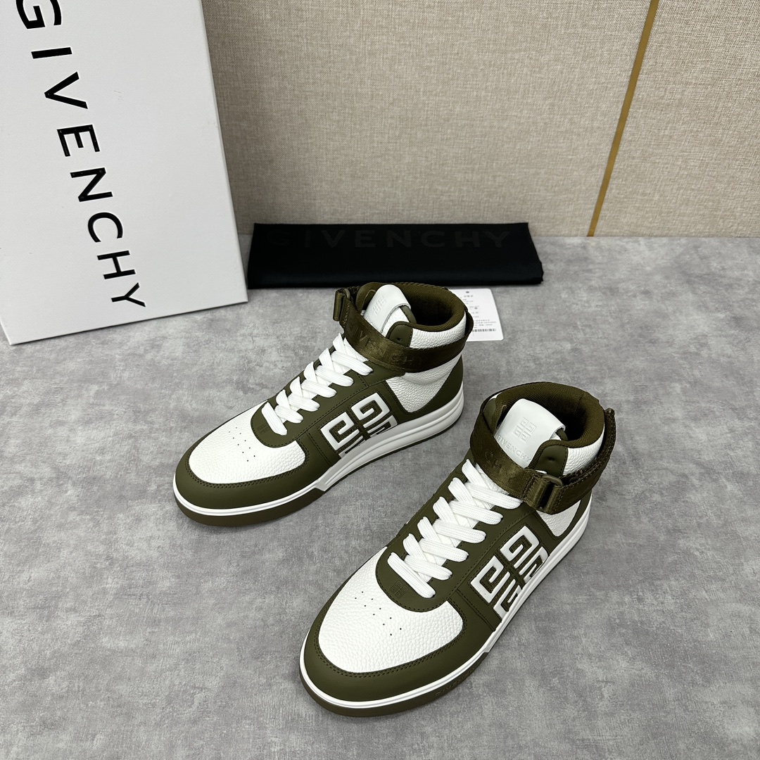 GVX新品GIVENCH*纪梵-希G4系列高帮运动鞋高帮靴官方5,890进口光滑牛皮系带拼接撞色设计踝部