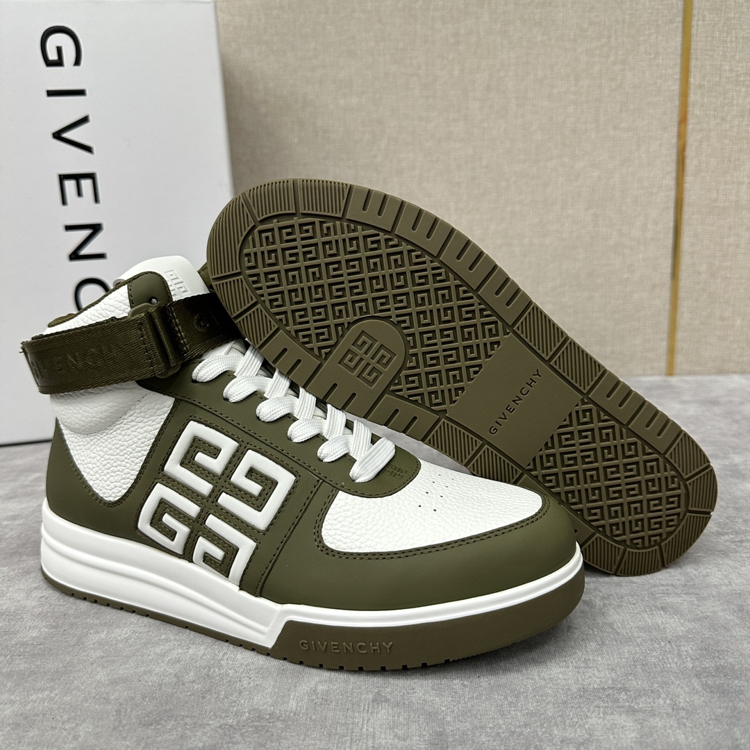 GVX新品GIVENCH*纪梵-希G4系列高帮运动鞋高帮靴官方5,890进口光滑牛皮系带拼接撞色设计踝部