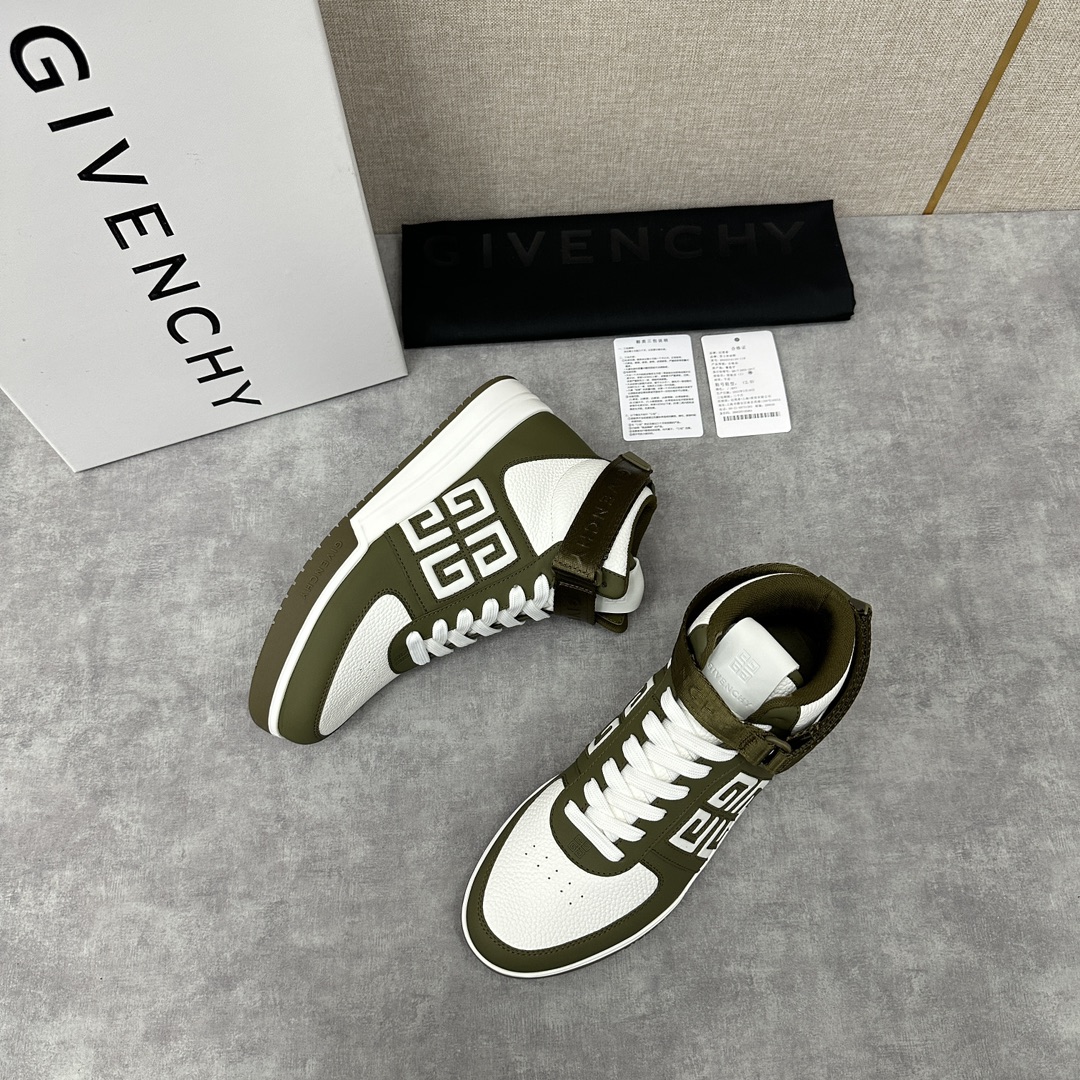 GVX新品GIVENCH*纪梵-希G4系列高帮运动鞋高帮靴官方5,890进口光滑牛皮系带拼接撞色设计踝部