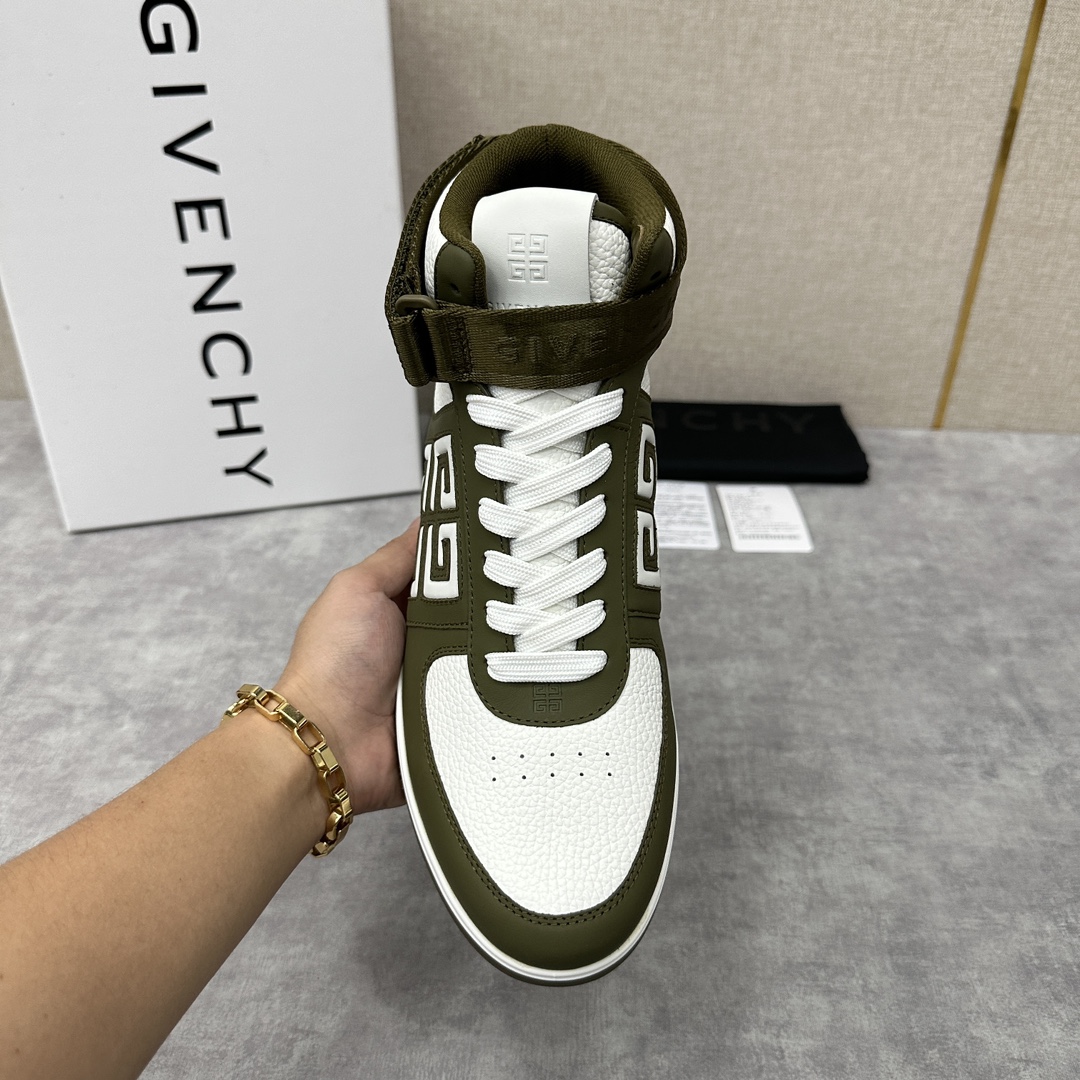 GVX新品GIVENCH*纪梵-希G4系列高帮运动鞋高帮靴官方5,890进口光滑牛皮系带拼接撞色设计踝部