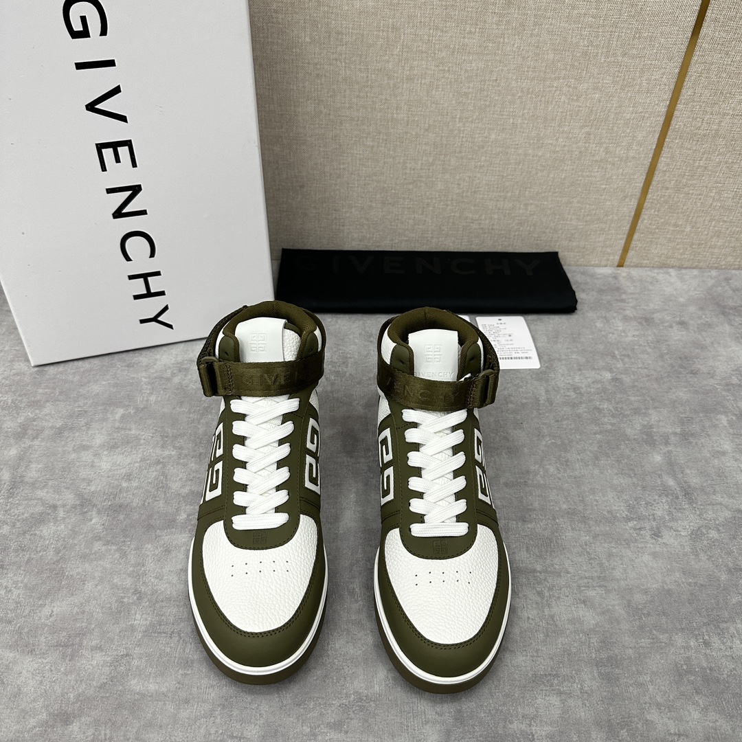 GVX新品GIVENCH*纪梵-希G4系列高帮运动鞋高帮靴官方5,890进口光滑牛皮系带拼接撞色设计踝部