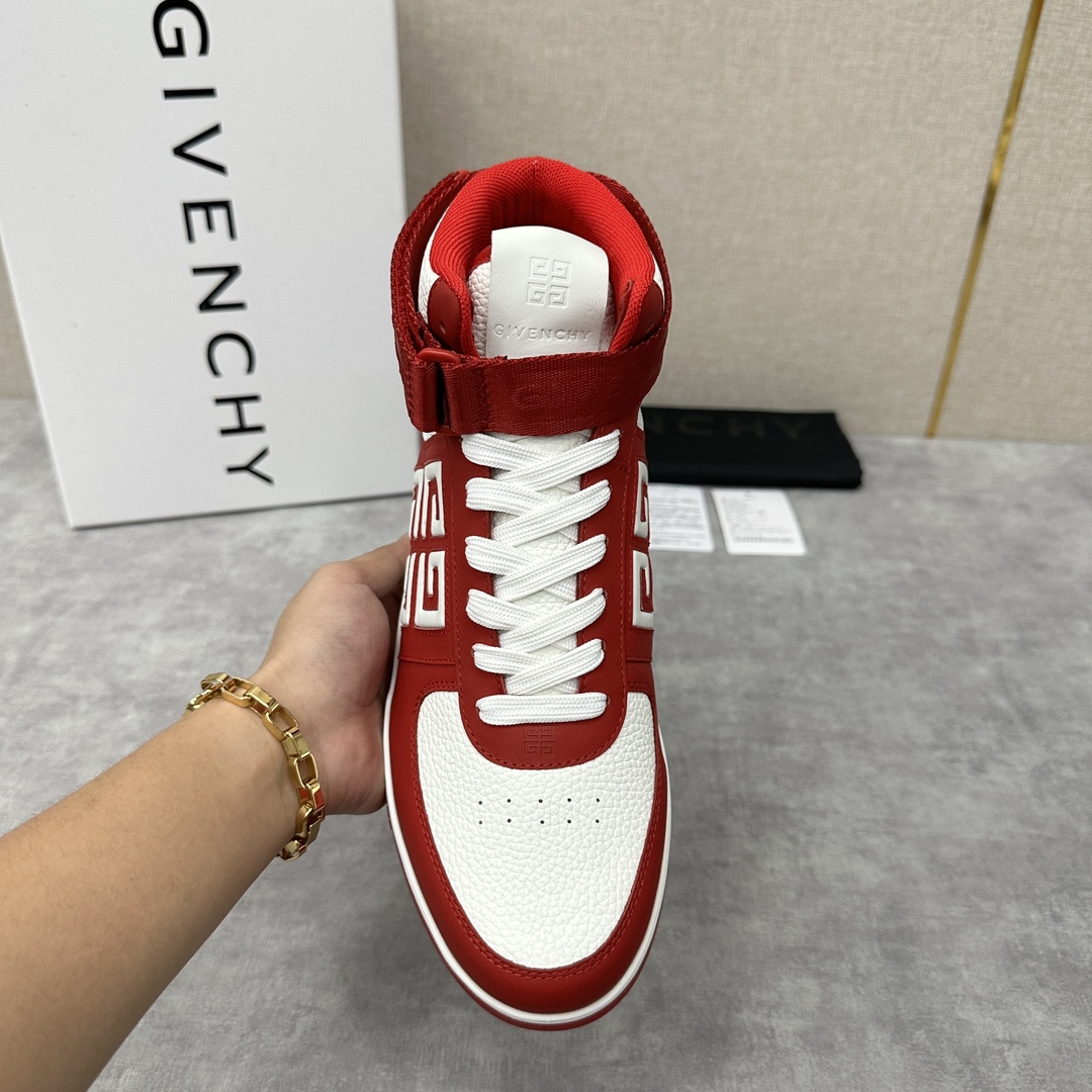 GVX新品GIVENCH*纪梵-希G4系列高帮运动鞋高帮靴官方5,890进口光滑牛皮系带拼接撞色设计踝部