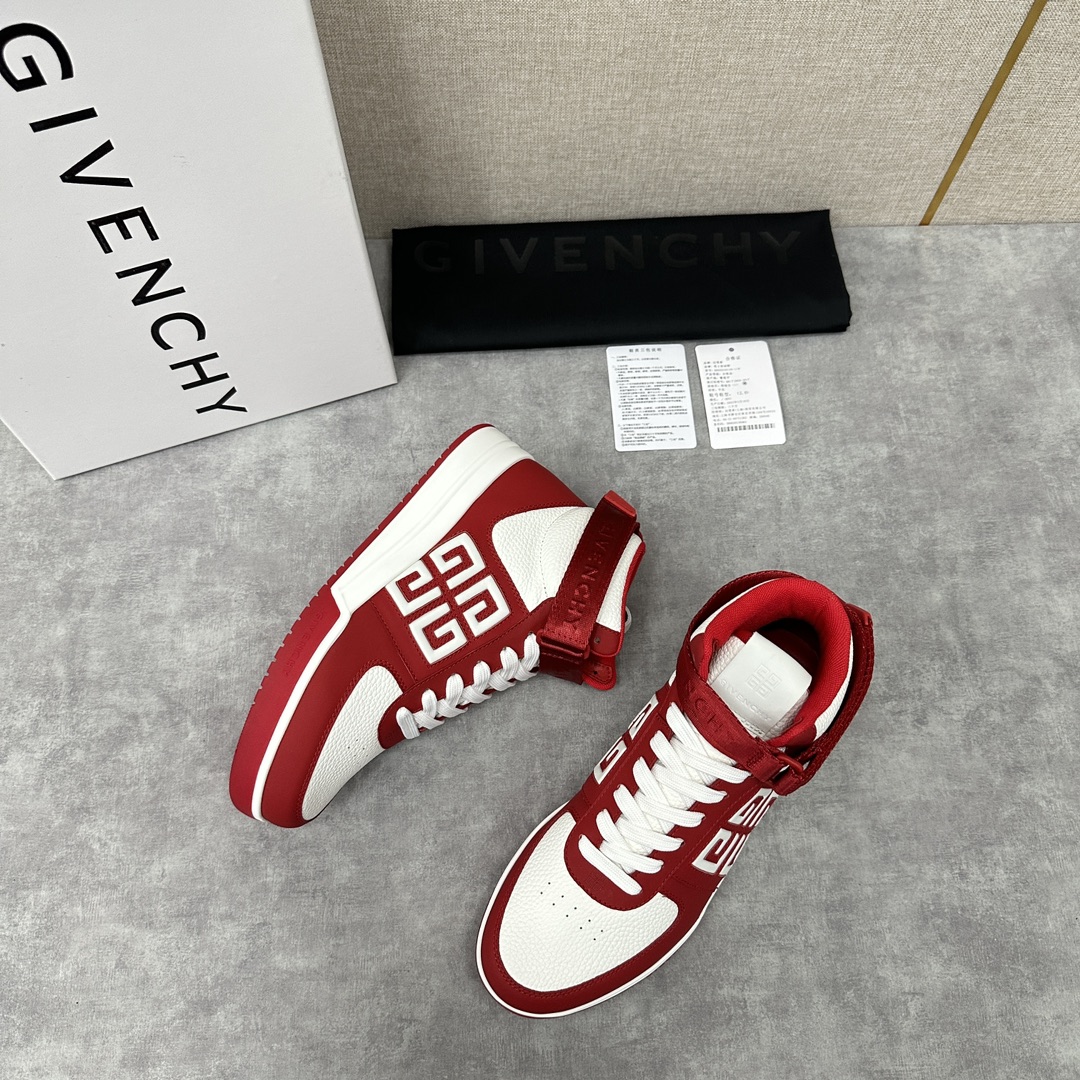 GVX新品GIVENCH*纪梵-希G4系列高帮运动鞋高帮靴官方5,890进口光滑牛皮系带拼接撞色设计踝部