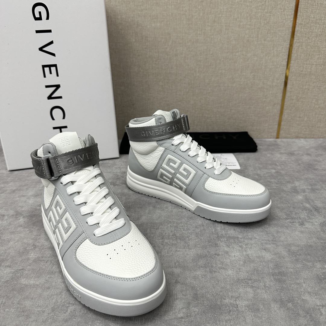 GVX新品GIVENCH*纪梵-希G4系列高帮运动鞋高帮靴官方5,890进口光滑牛皮系带拼接撞色设计踝部