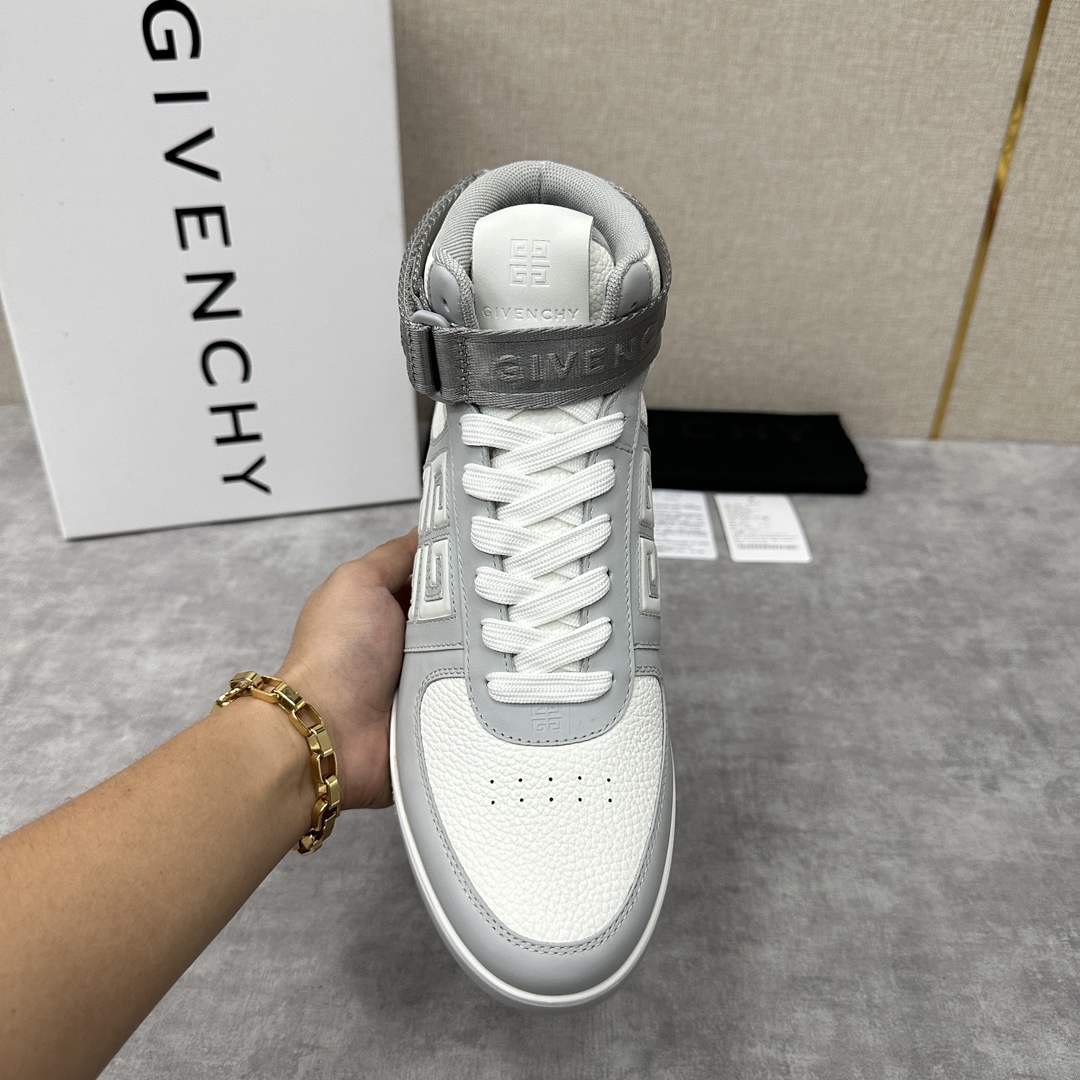 GVX新品GIVENCH*纪梵-希G4系列高帮运动鞋高帮靴官方5,890进口光滑牛皮系带拼接撞色设计踝部