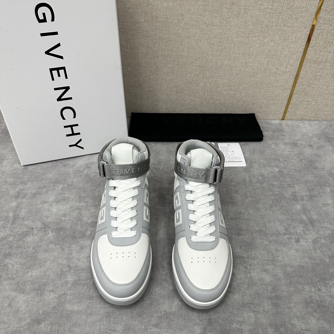 GVX新品GIVENCH*纪梵-希G4系列高帮运动鞋高帮靴官方5,890进口光滑牛皮系带拼接撞色设计踝部