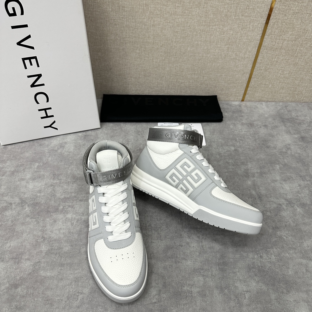 GVX新品GIVENCH*纪梵-希G4系列高帮运动鞋高帮靴官方5,890进口光滑牛皮系带拼接撞色设计踝部