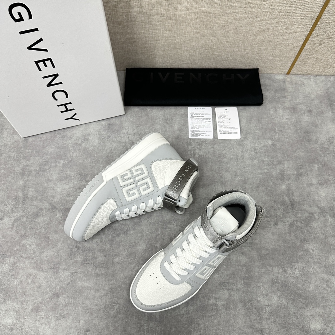 GVX新品GIVENCH*纪梵-希G4系列高帮运动鞋高帮靴官方5,890进口光滑牛皮系带拼接撞色设计踝部