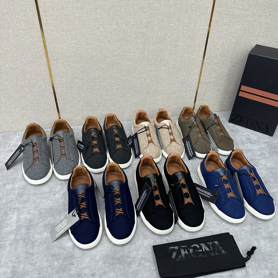 Zegn*/杰尼-亚休闲运动鞋TripleStitch系列是一款精致的休闲鞋履官方8,400饰有标志性三