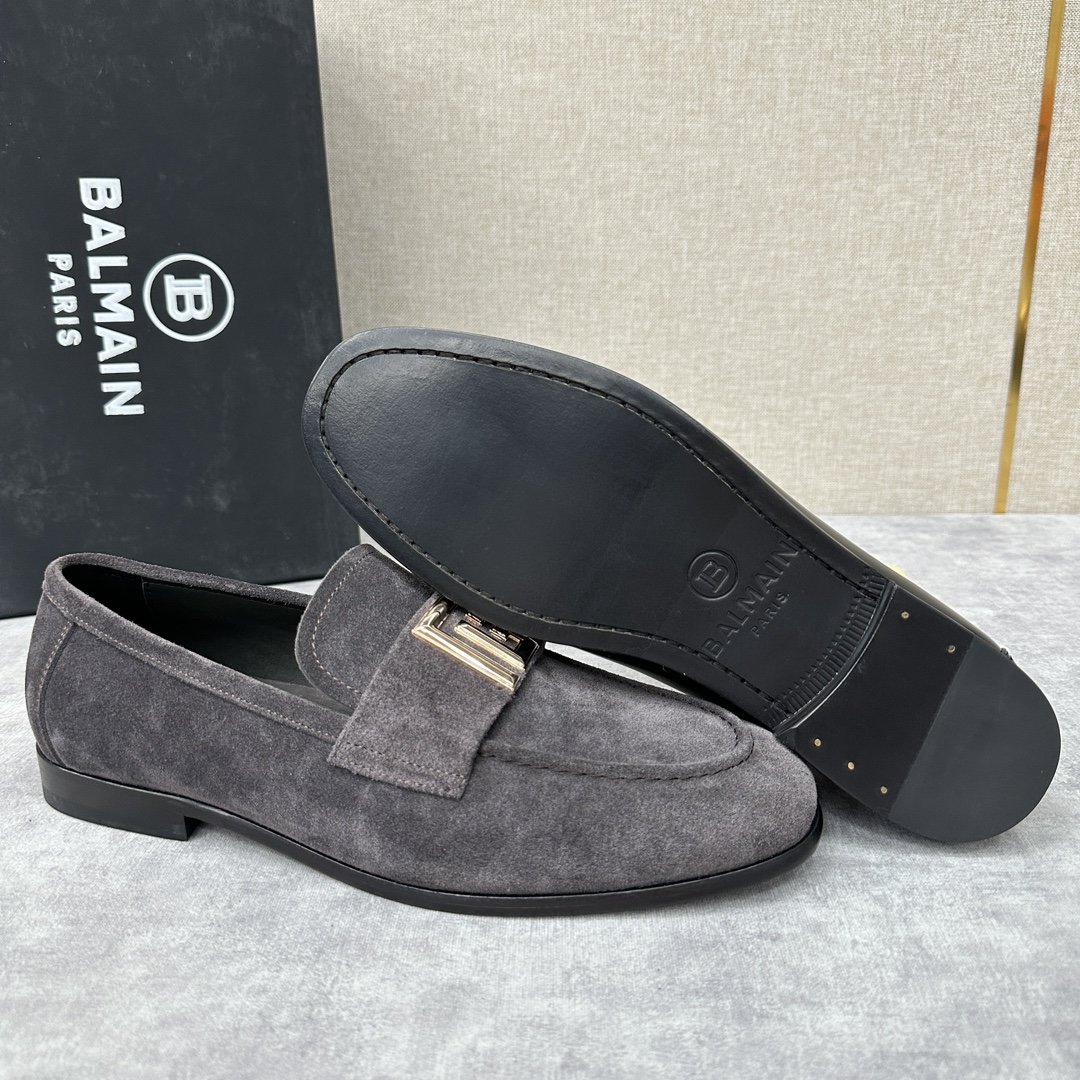 Balma*n/巴尔曼标牌Mino小牛皮乐福鞋皮鞋采用进口开边珠亮皮制成手工缝制鞋面内里黑色水染牛皮打造
