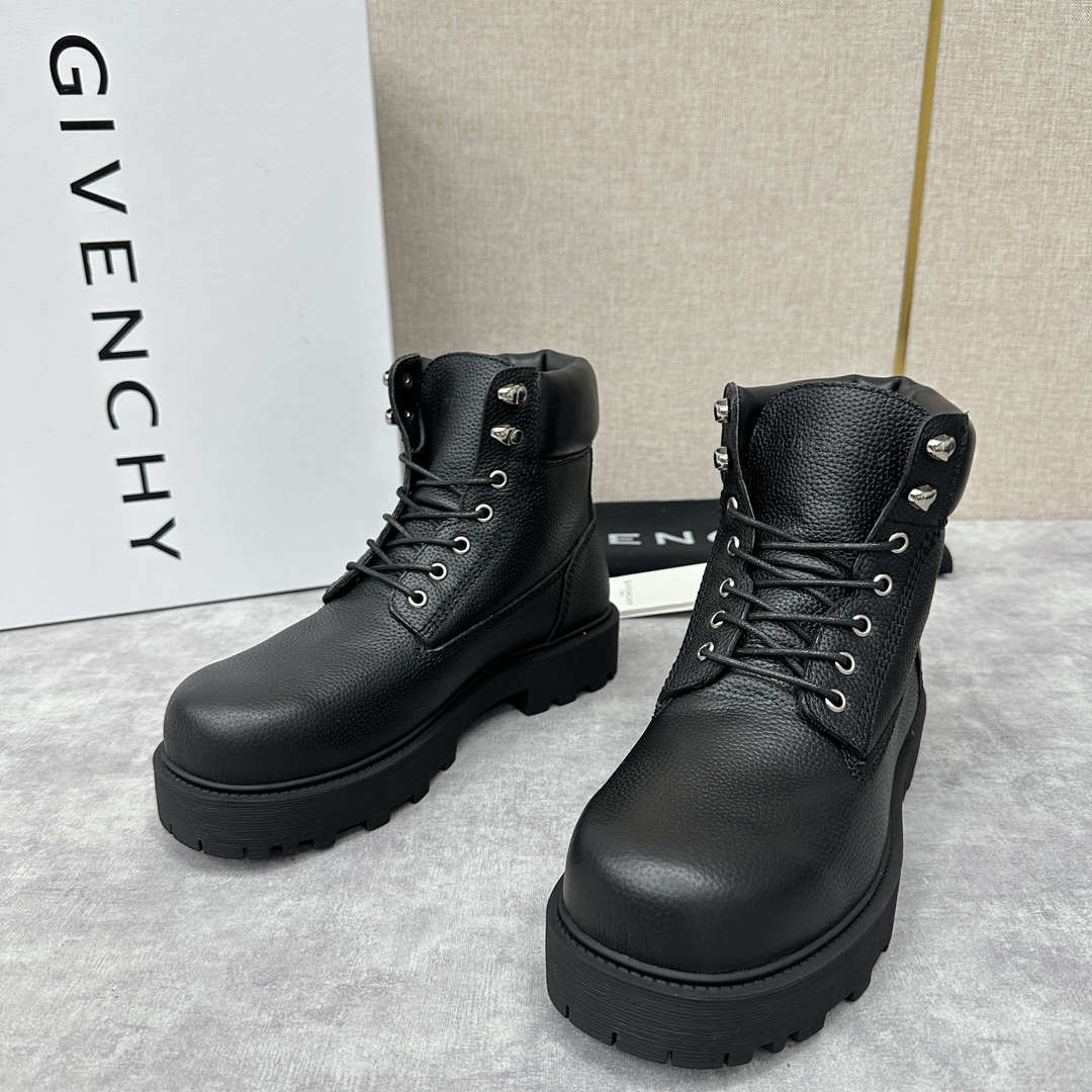 GVX纪梵-希GIVENCH*Show系列马丁靴秋冬新款战靴进口牛皮革短靴/做旧效果绒面皮革大黄靴采用进