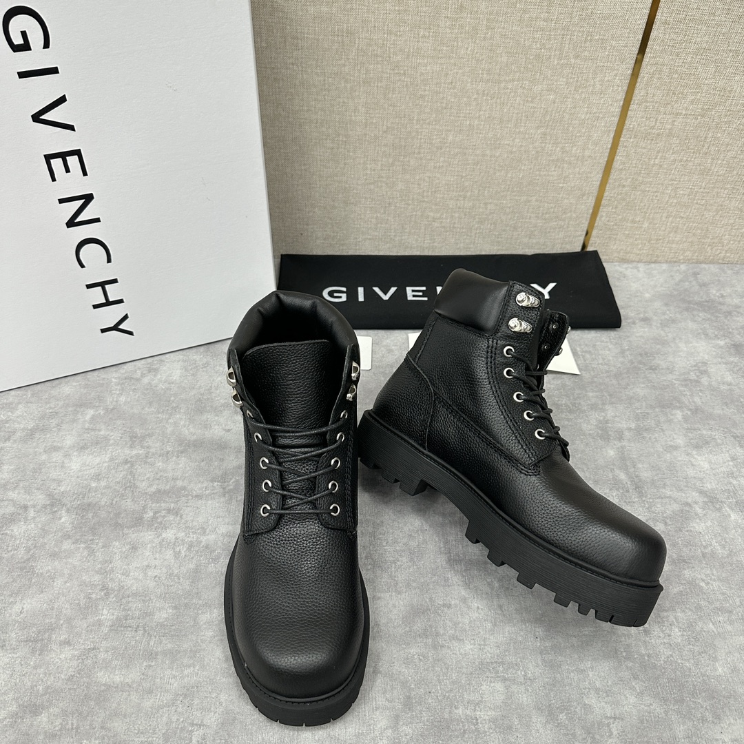 GVX纪梵-希GIVENCH*Show系列马丁靴秋冬新款战靴进口牛皮革短靴/做旧效果绒面皮革大黄靴采用进