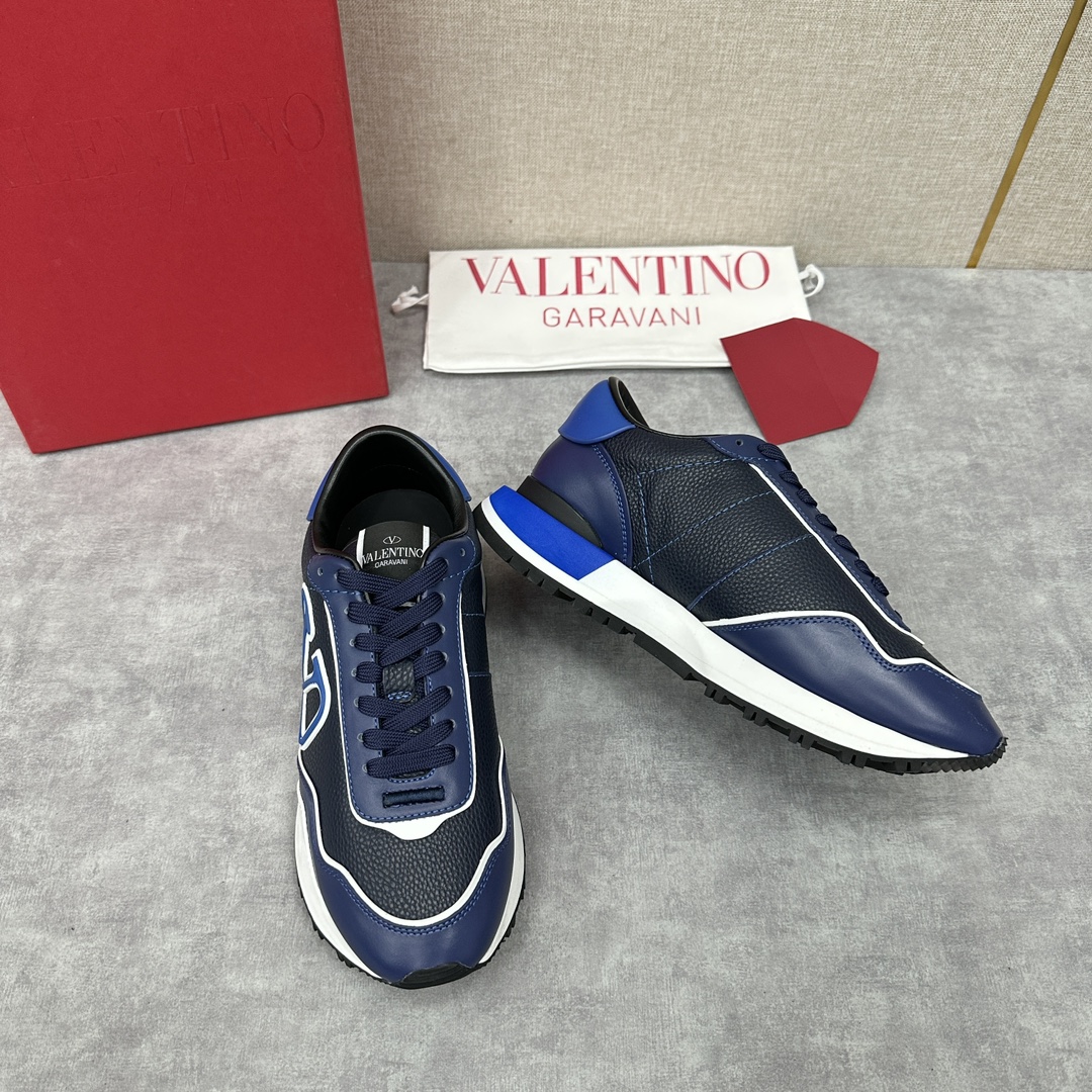 VT新品VALENTIN*Garavan*华伦VLOGO低帮运动鞋系列采用多种牛皮材质拼接撞色设计进口粒