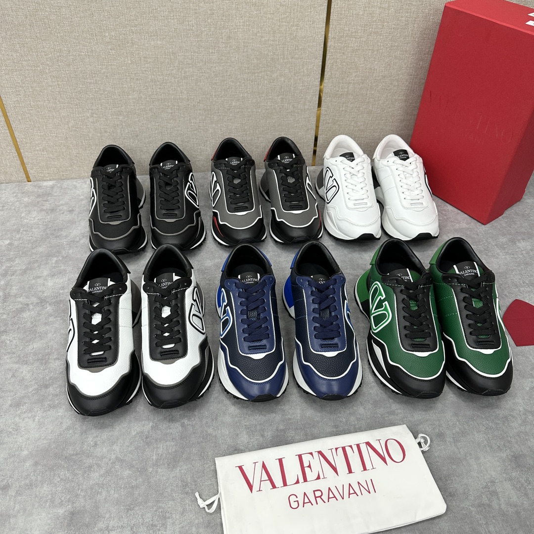 VT新品VALENTIN*Garavan*华伦VLOGO低帮运动鞋系列采用多种牛皮材质拼接撞色设计进口粒