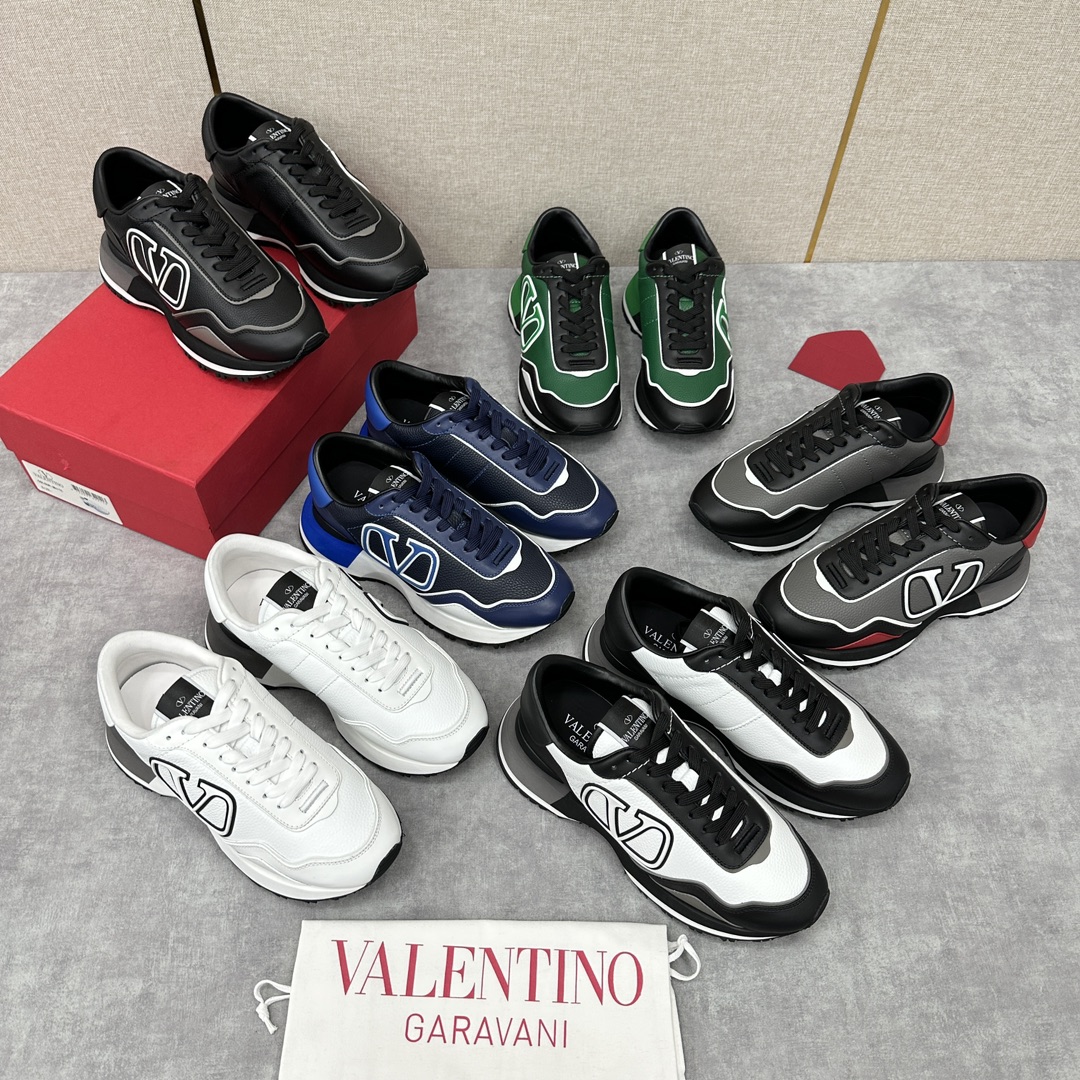 VT新品VALENTIN*Garavan*华伦VLOGO低帮运动鞋系列采用多种牛皮材质拼接撞色设计进口粒