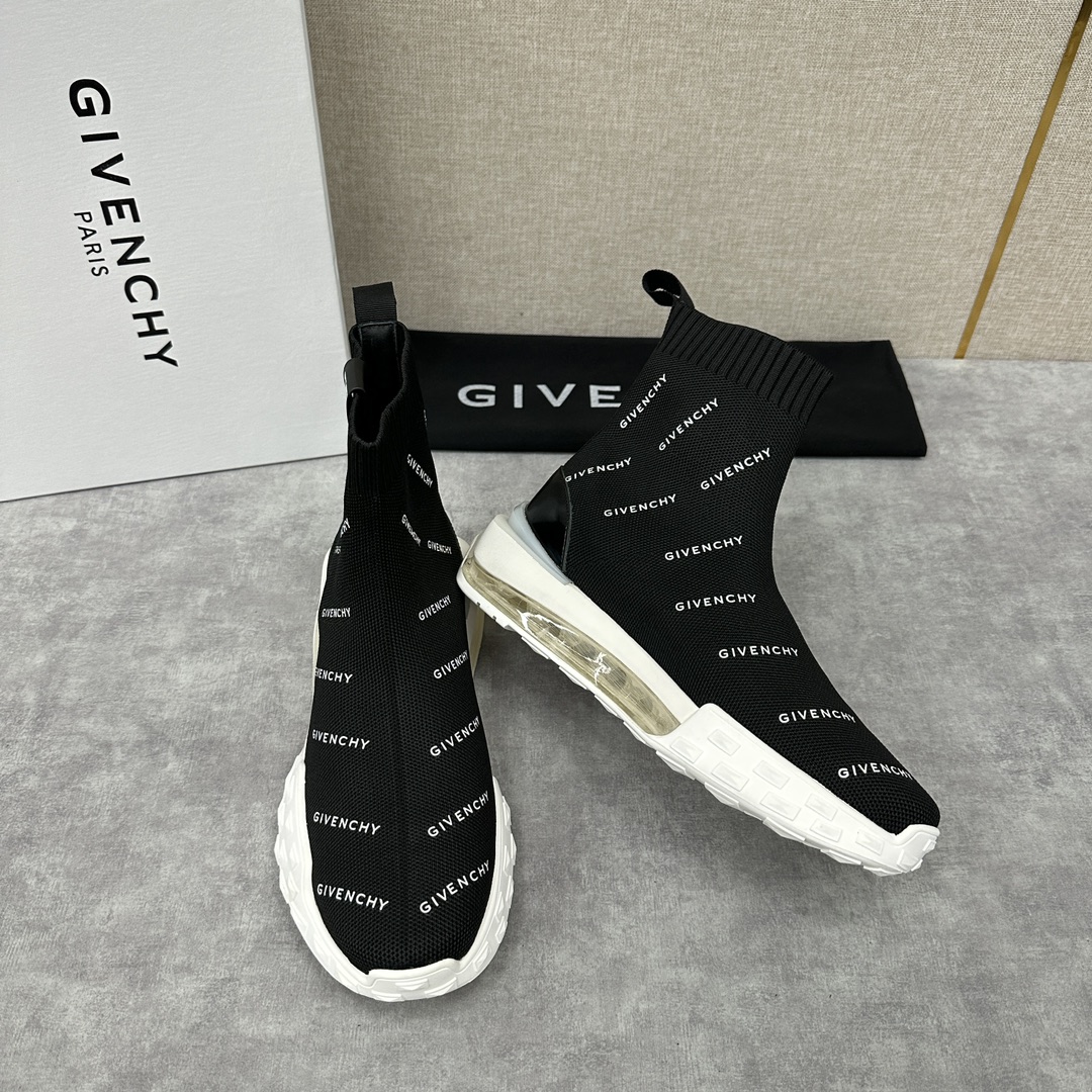 GVX纪梵*希GIVENCH*秋冬新品气垫袜子鞋GIV2高帮袜套运动鞋采用进口高密度高弹斜纹飞织面料外侧