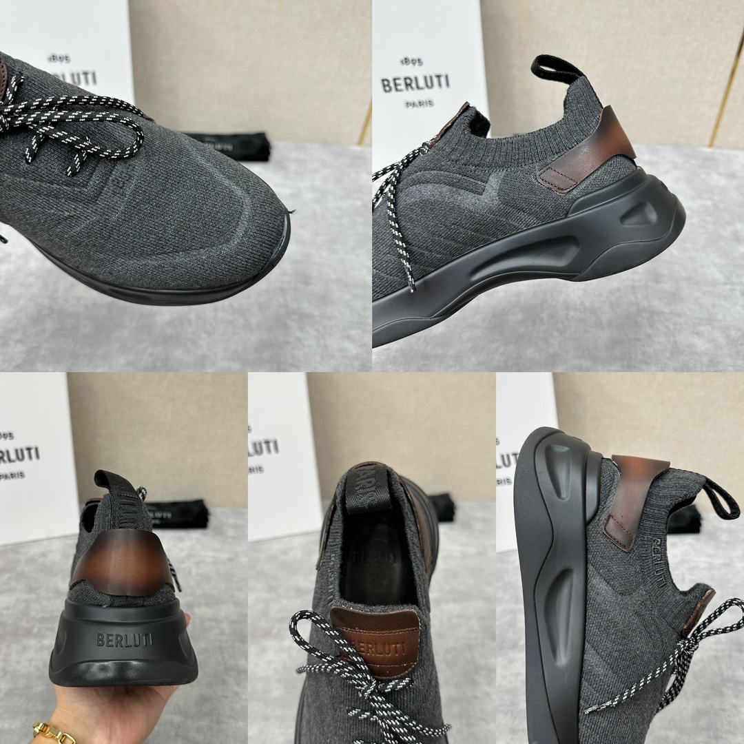 Berlut*布鲁提新品Shadow飞织运动鞋原版开发打造作为品牌首款针织运动鞋履这双袜子鞋用轻盈且极富