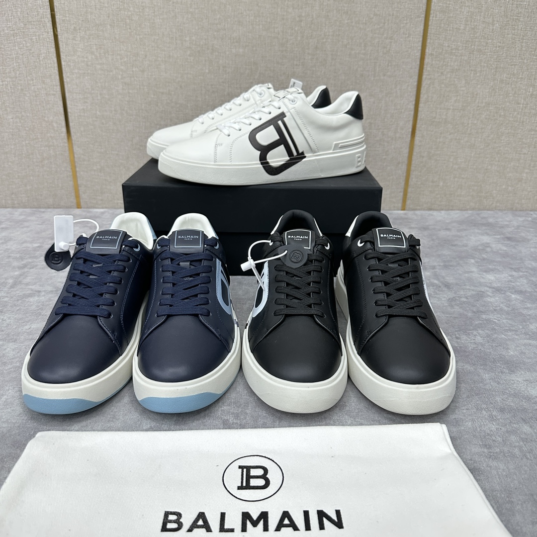 巴尔-曼Balmai*B-Court对比边饰运动鞋官方5,600采用进口小牛皮拼接撞色设计侧面3D打印Ｂ