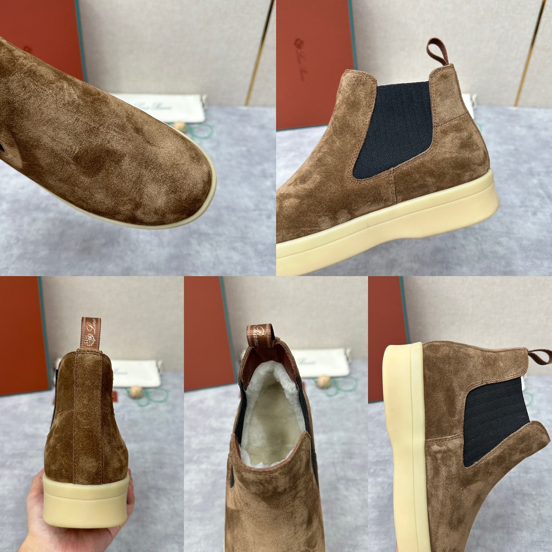LP家新品毛靴LoroPian*诺悠*翩雅切尔西羊毛短靴/中筒靴选用进口磨砂牛皮打造独特的质感简约大气符